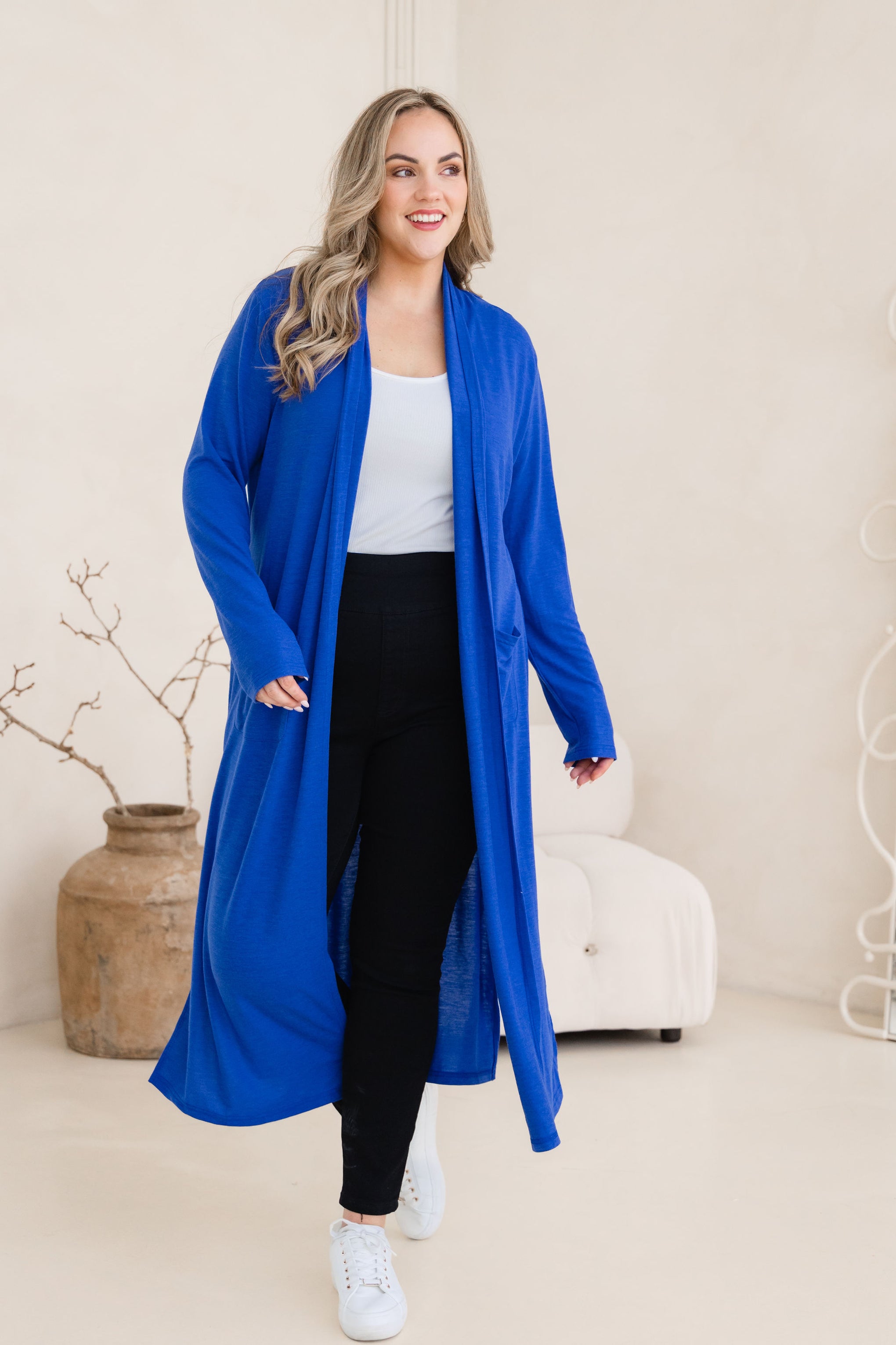 Jane Cardi Maxi Length in Cobalt