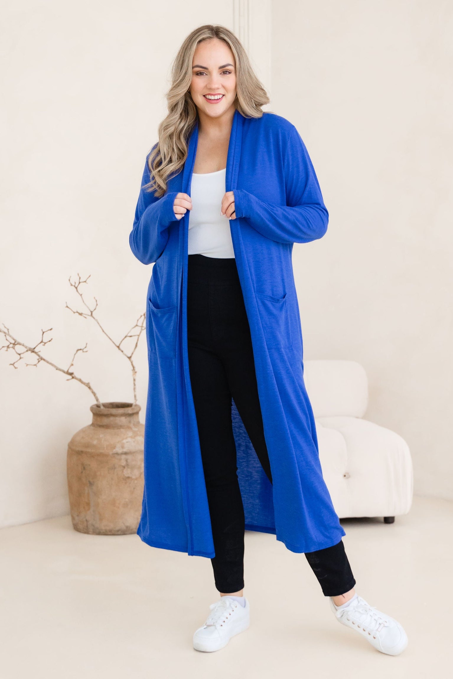 Jane Cardi Maxi Length in Cobalt