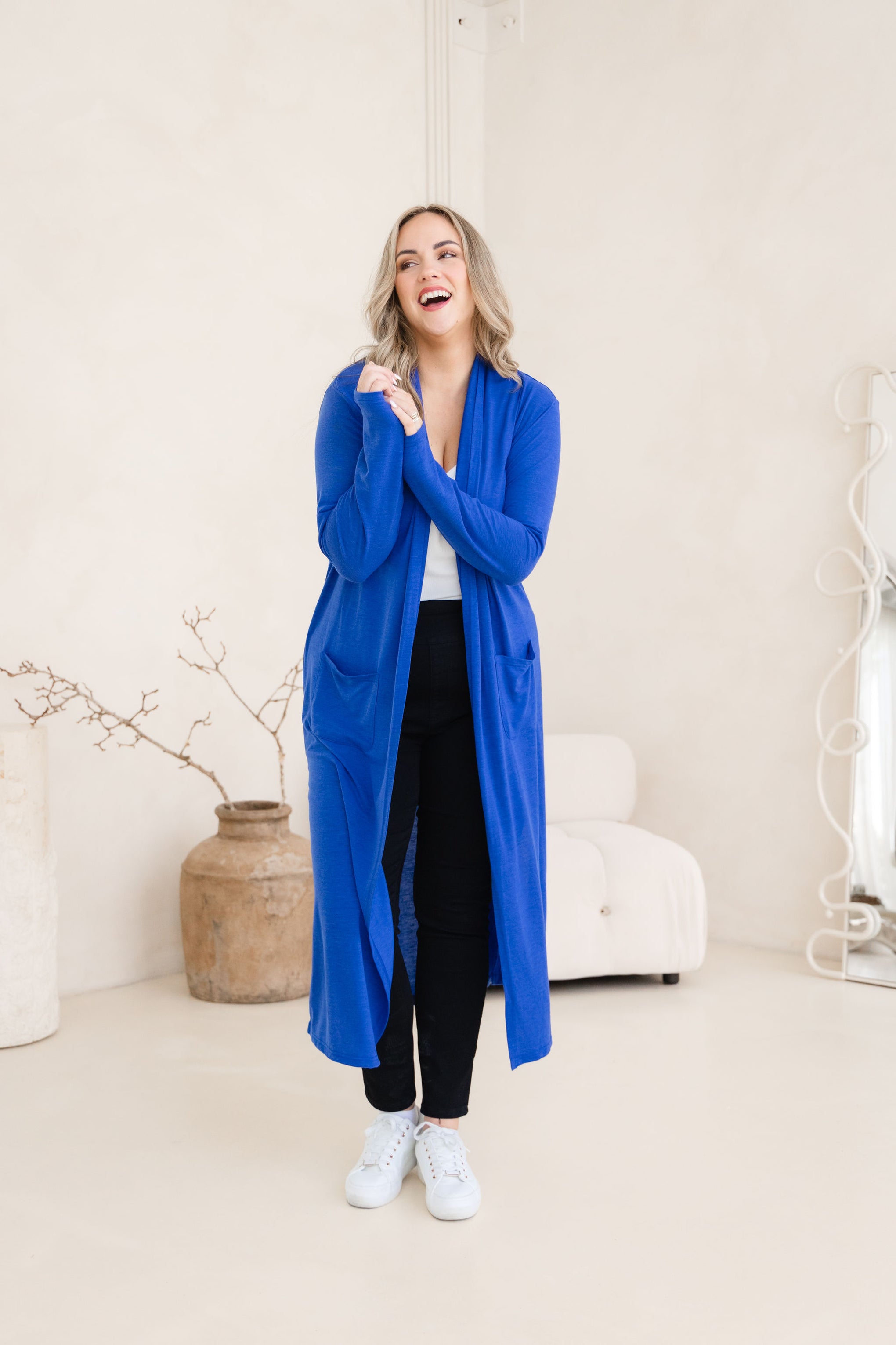 Jane Cardi Maxi Length in Cobalt