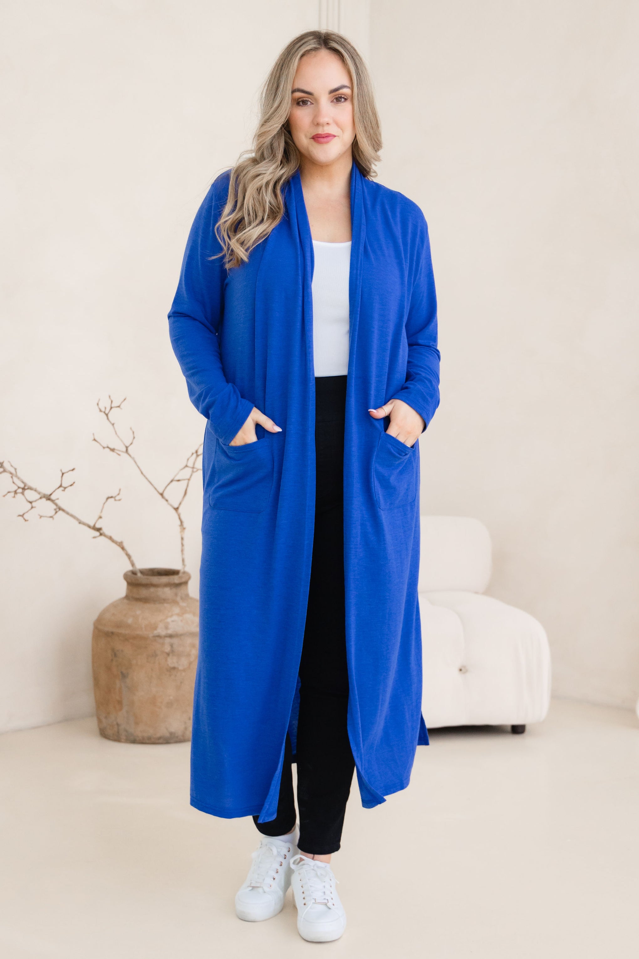 Jane Cardi Maxi Length in Cobalt