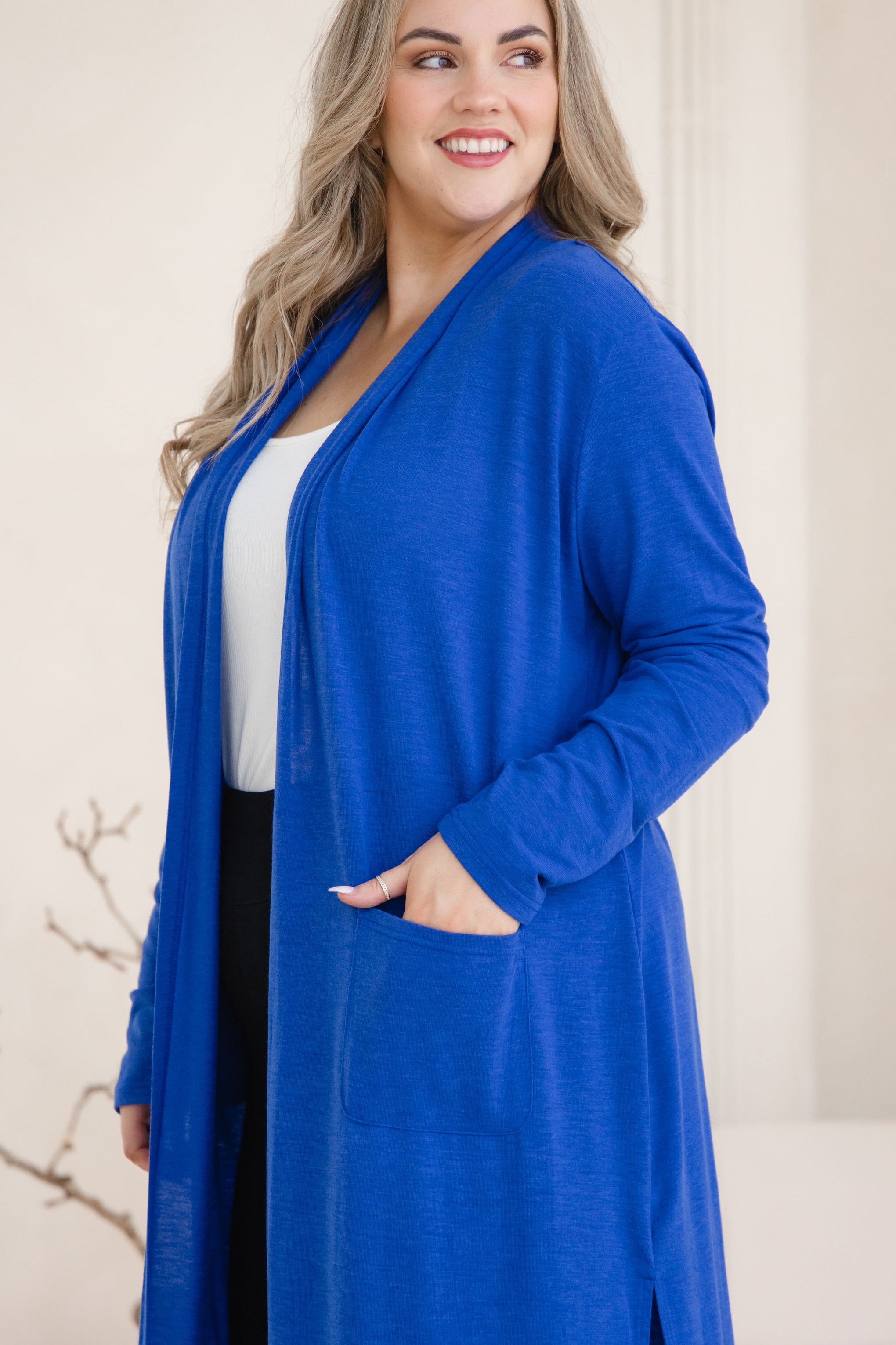 Jane Cardi Maxi Length in Cobalt
