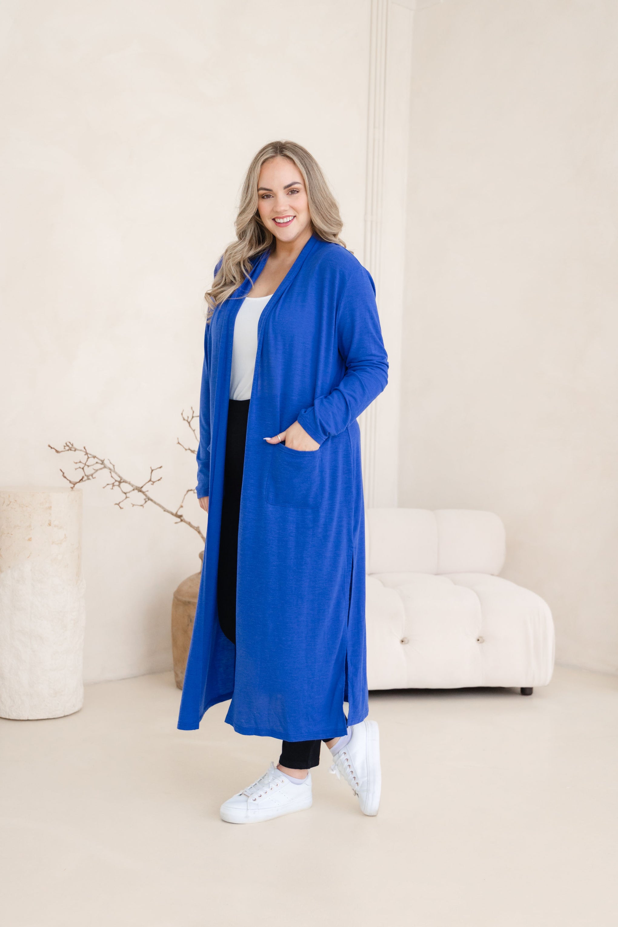 Jane Cardi Maxi Length in Cobalt