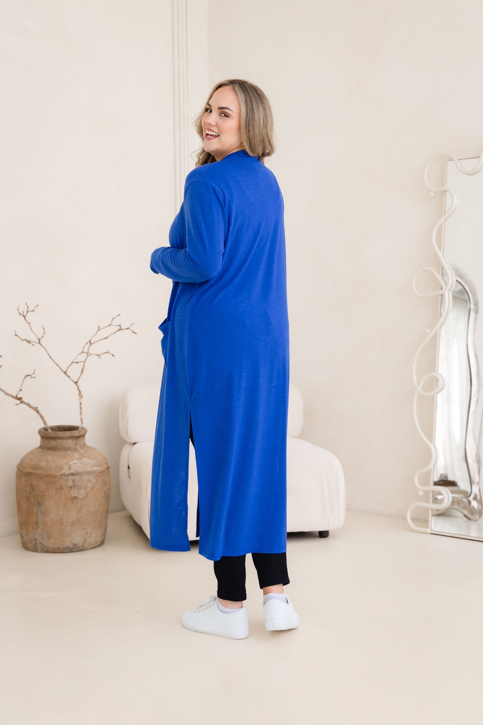 Jane Cardi Maxi Length in Cobalt