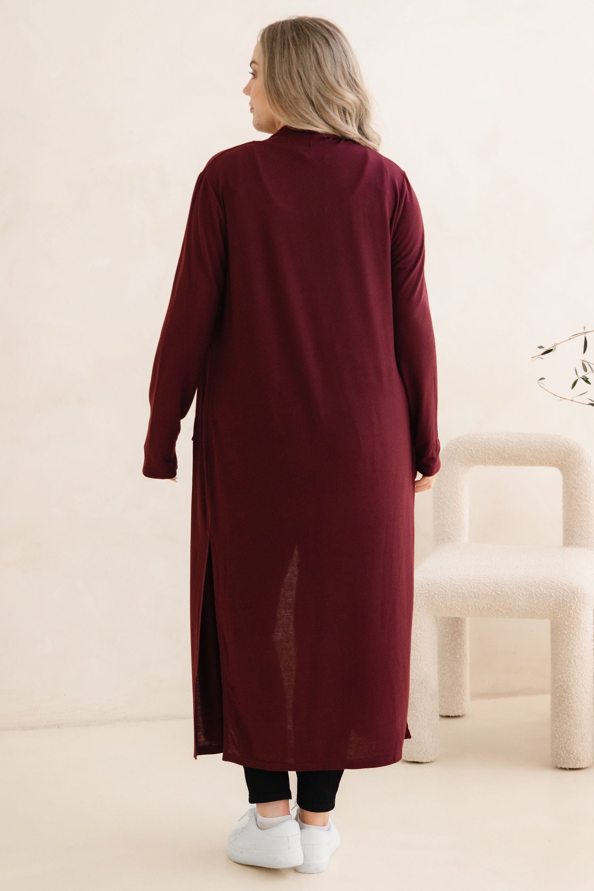 Jane Cardi Maxi Length in Burgundy