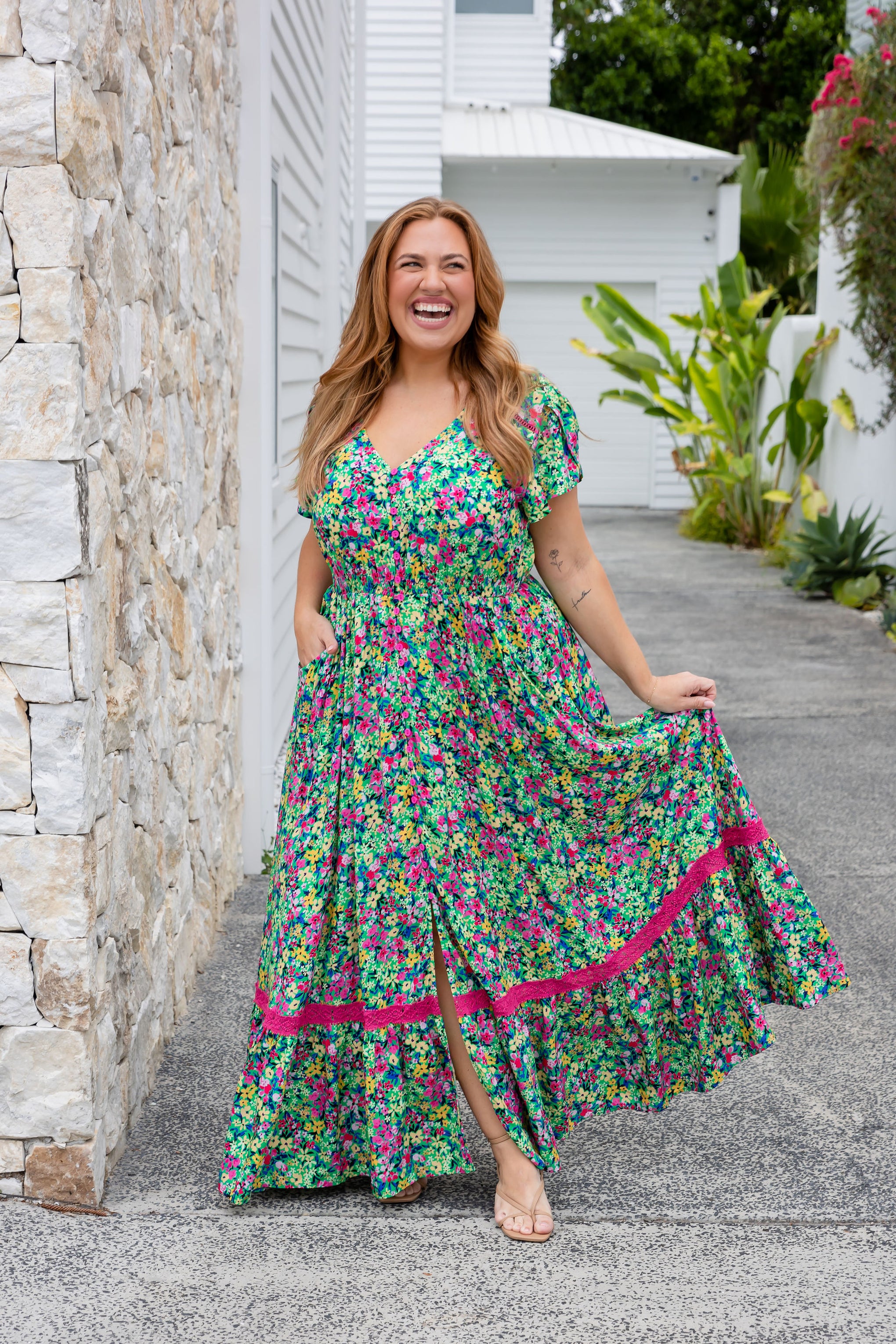 Louisa Floral Maxi Dress in Claudine