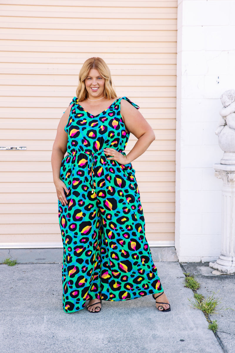 Paige Jumpsuit in Neon Leopard by Kasey Rainbow – Proud Poppy Clothing