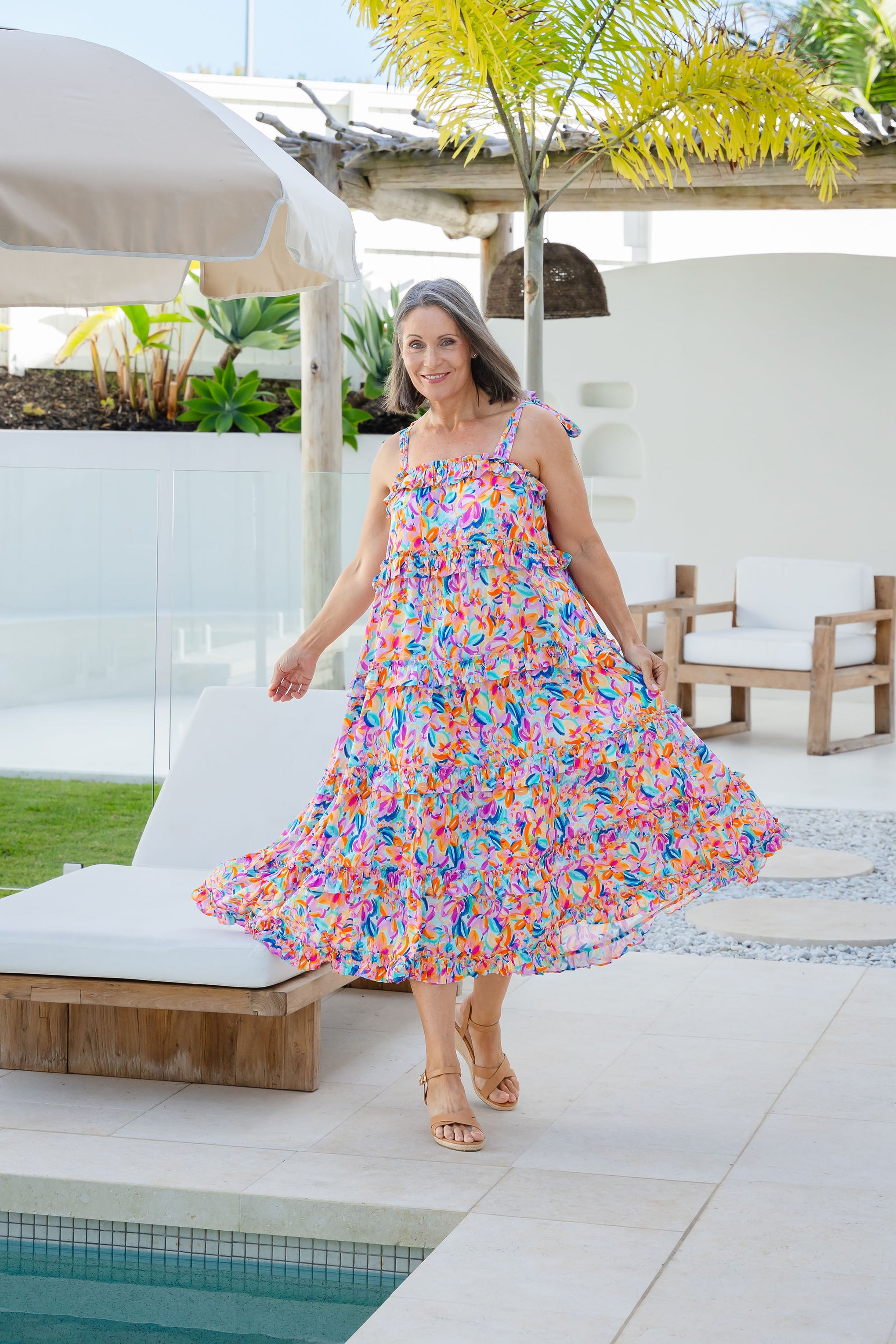 Talia Maxi Dress in Carnival Floral