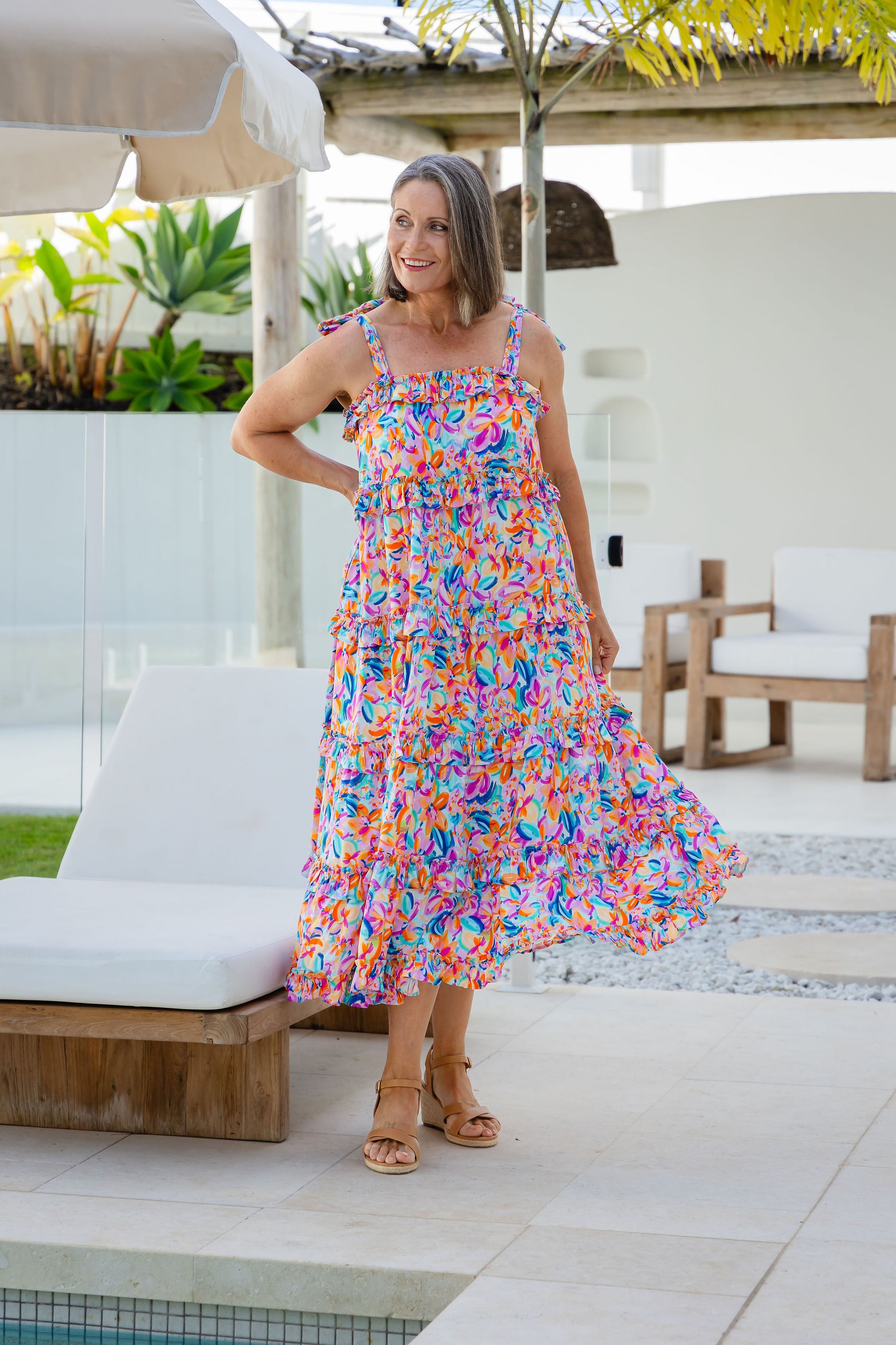 Talia Maxi Dress in Carnival Floral