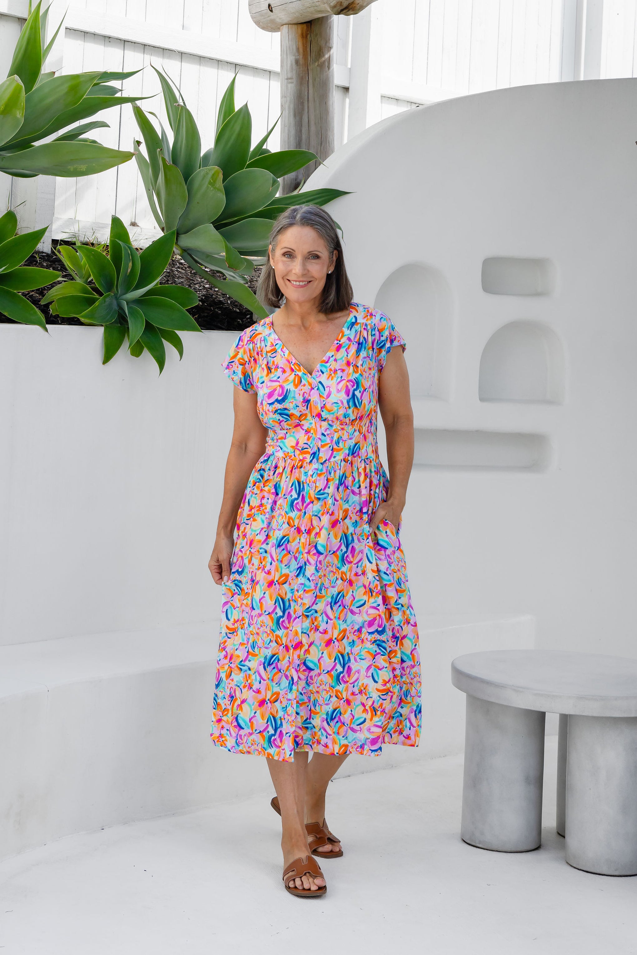 Aurora Midi Dress in Carnival Floral