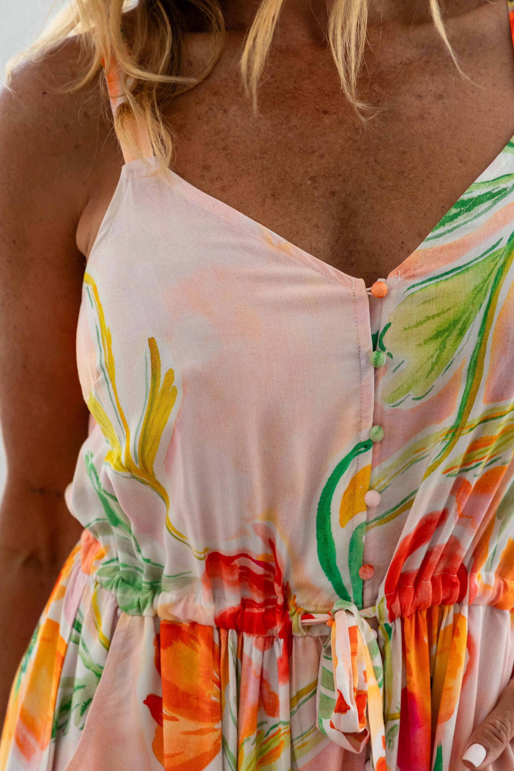 April Maxi Dress in Poppies