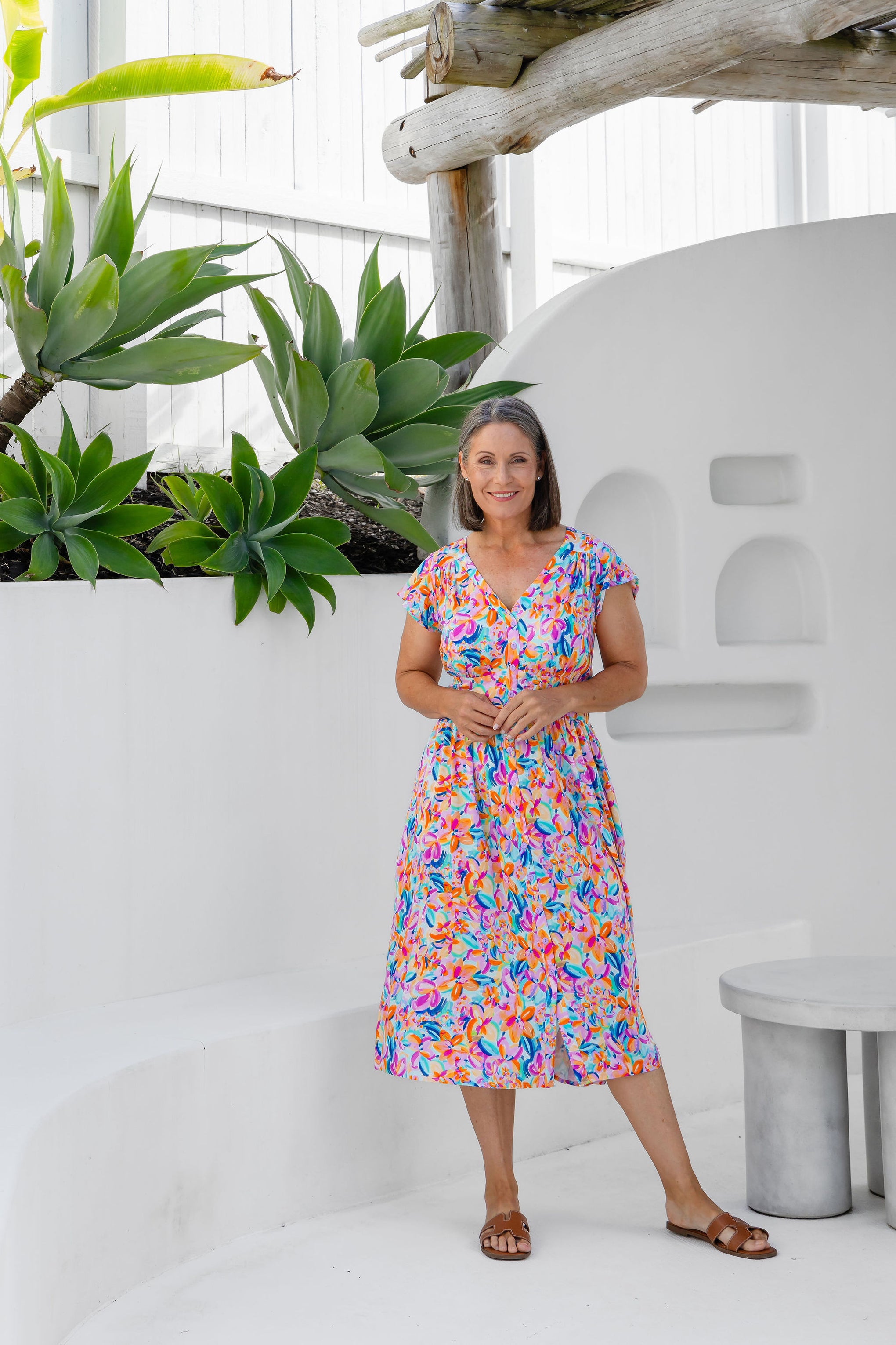 Aurora Midi Dress in Carnival Floral