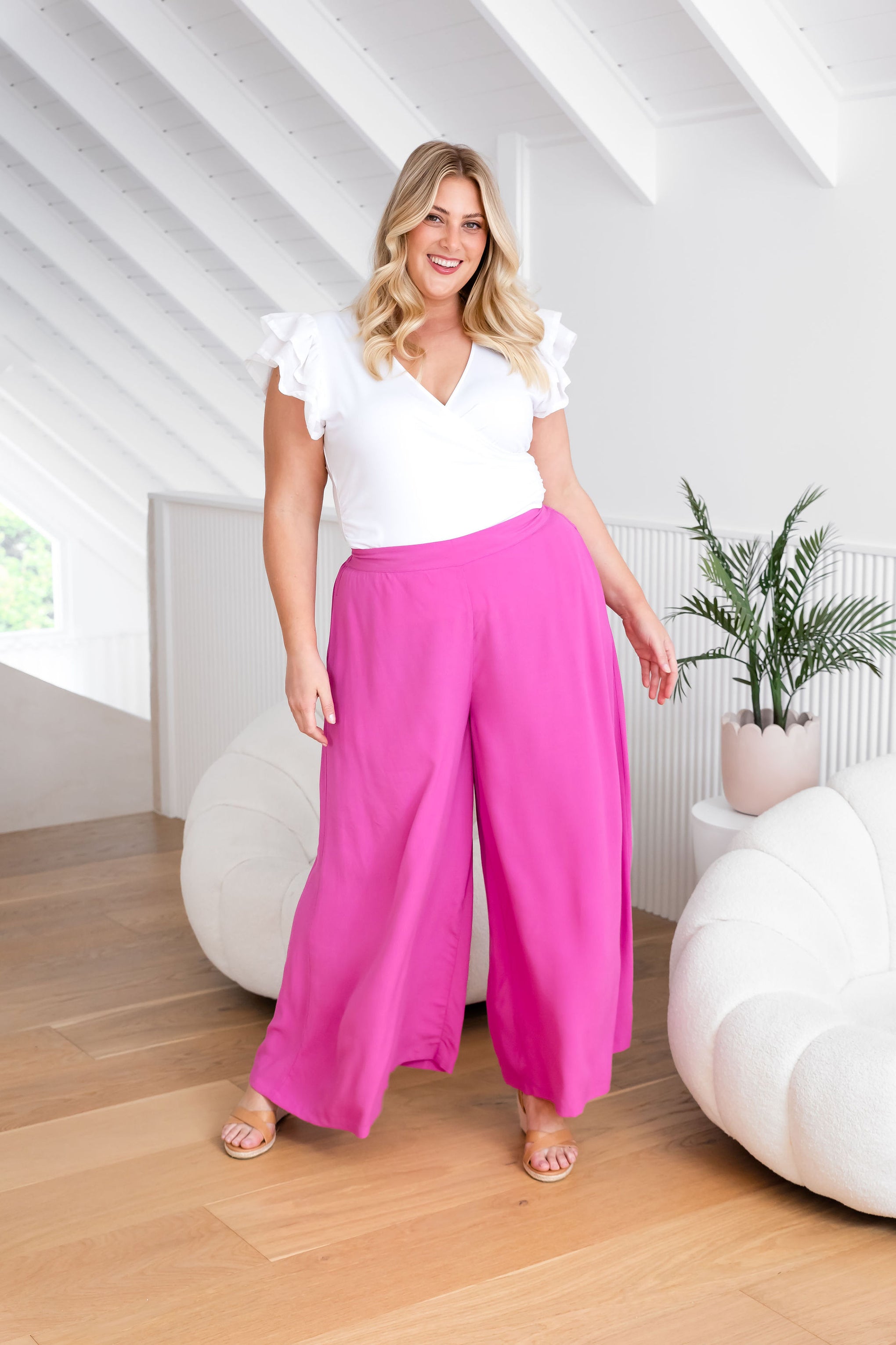 Larsa Pants in Fuchsia Pink