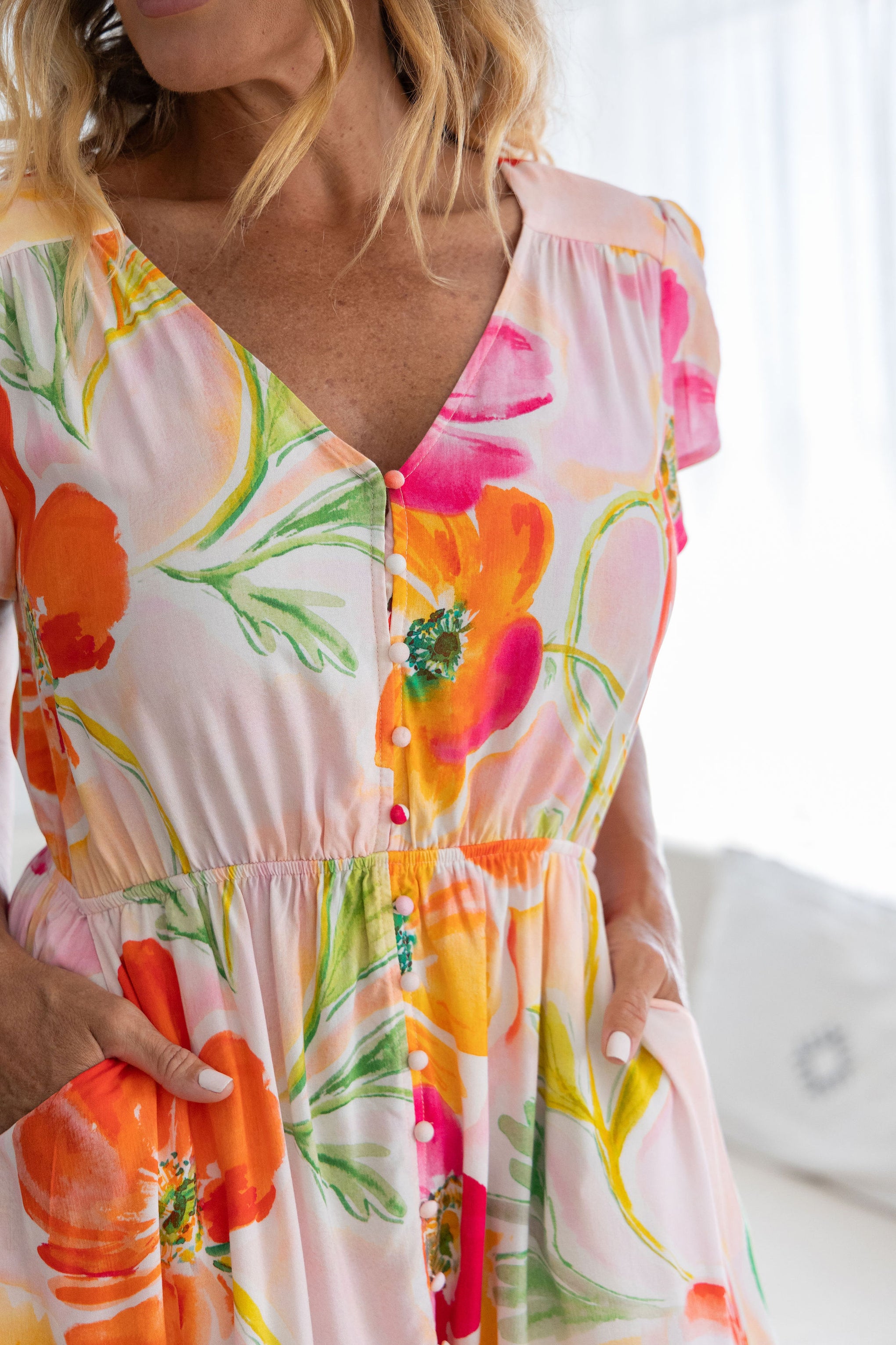 Brontie Dress in Poppies