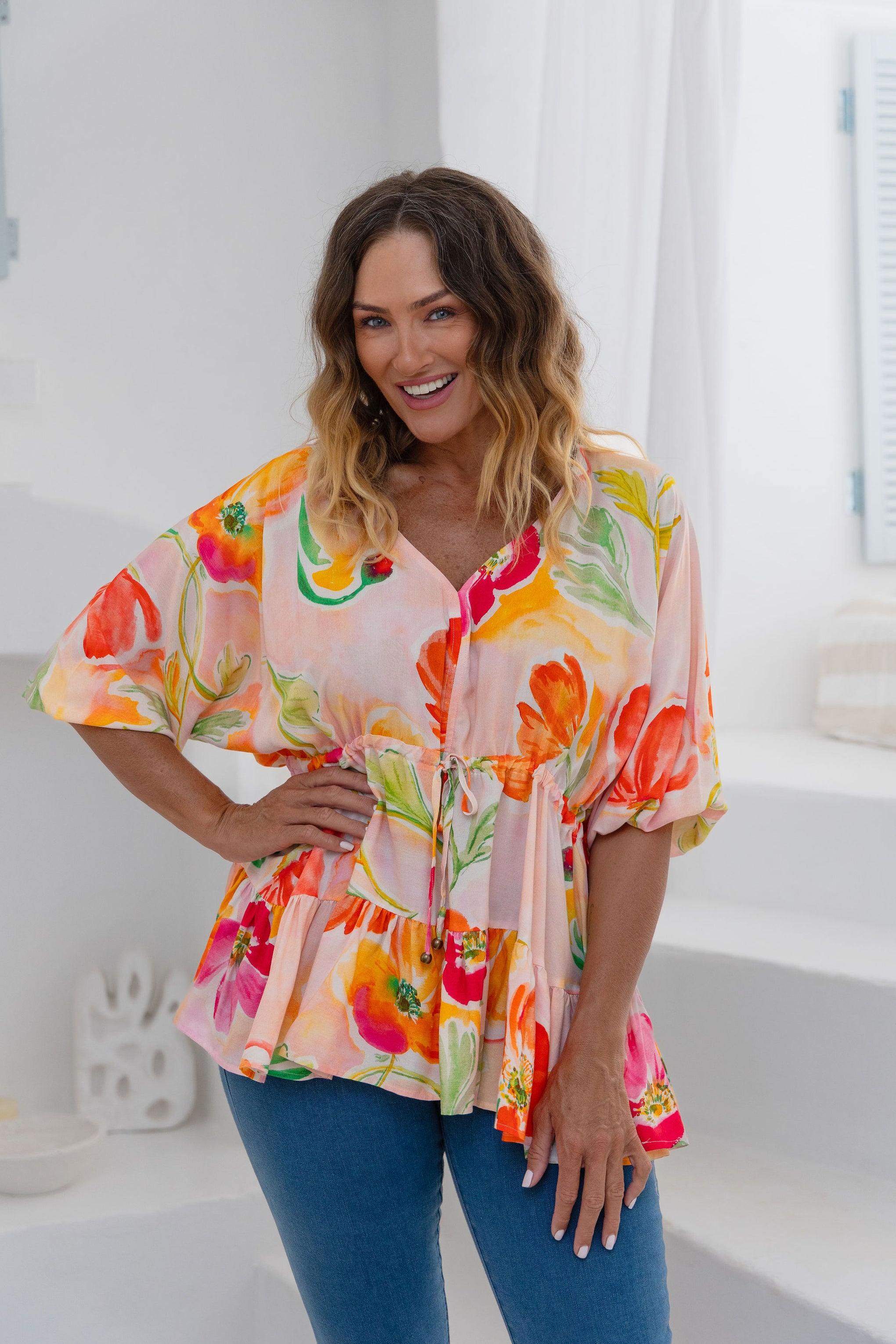 Brooklyn Top in Poppies