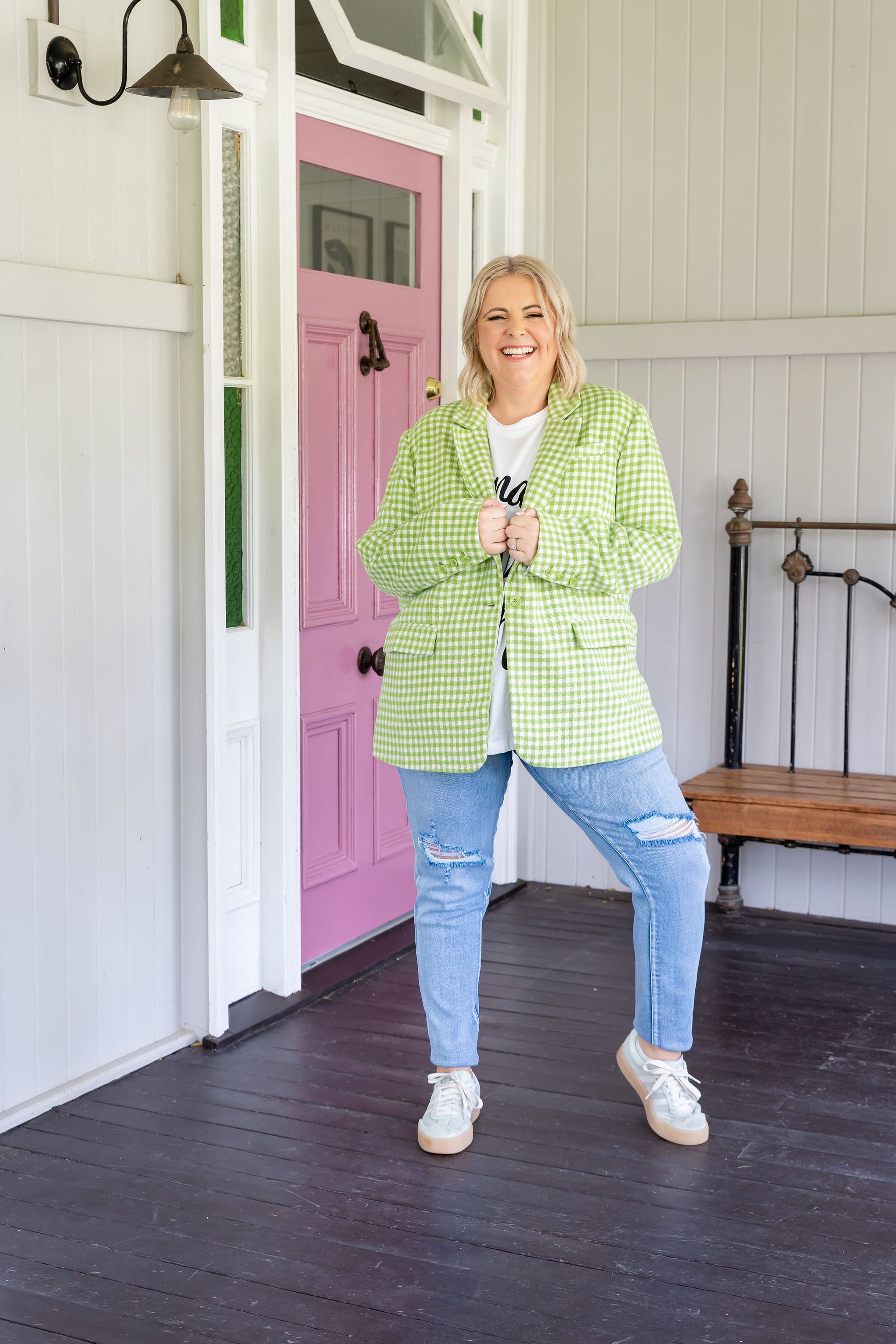 Dion Jacket in Apple Check