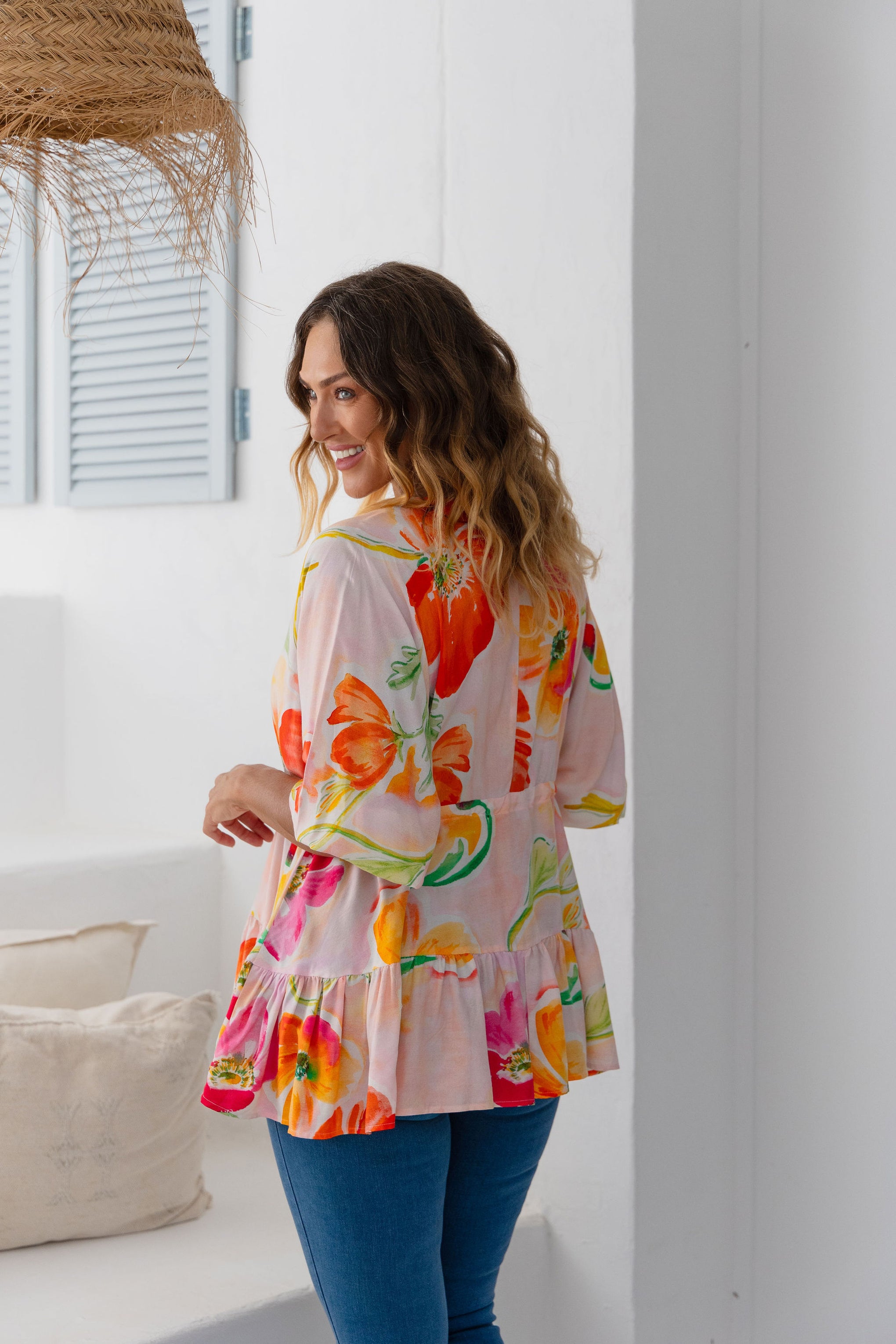 Brooklyn Top in Poppies