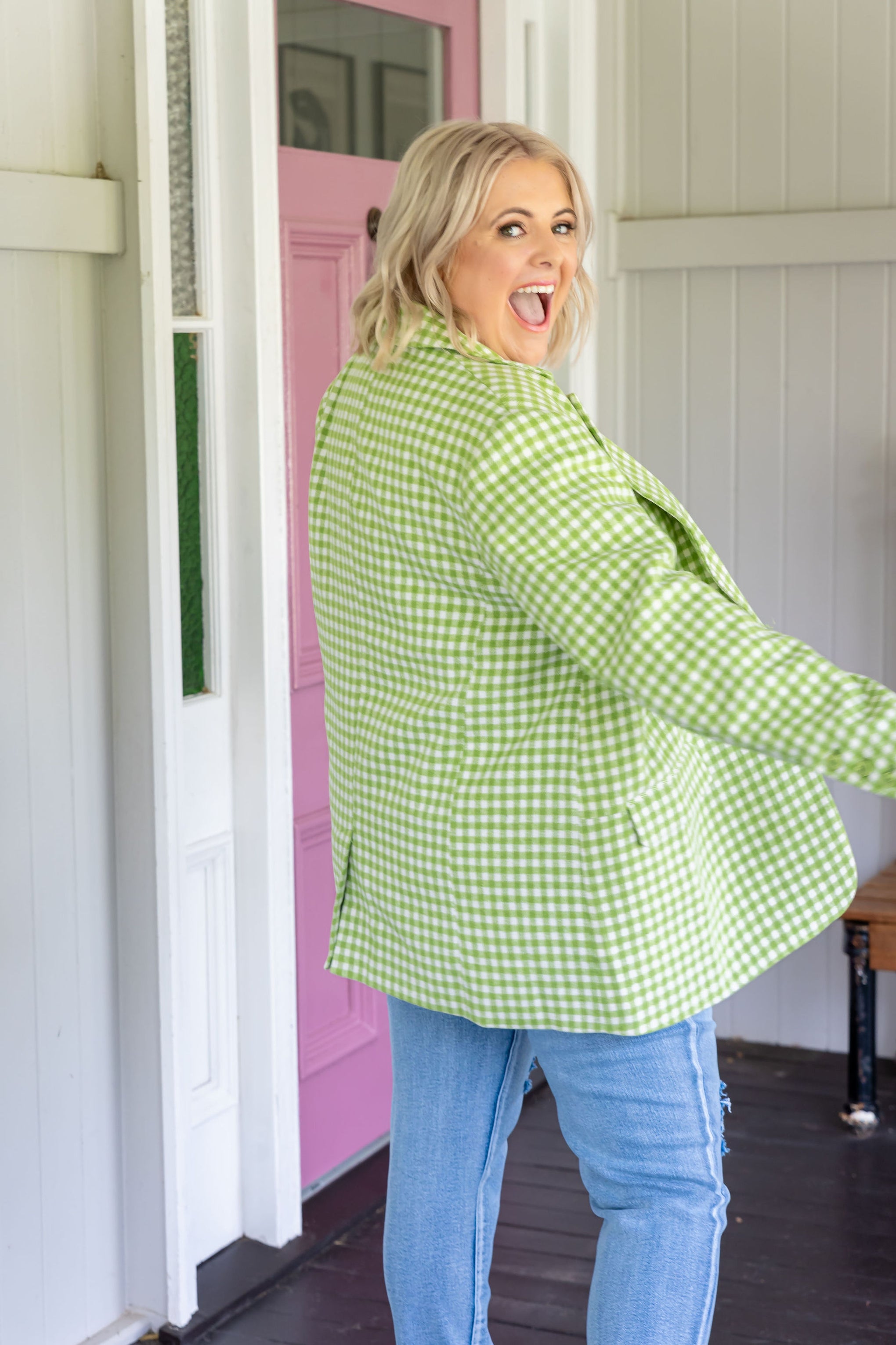 Dion Jacket in Apple Check