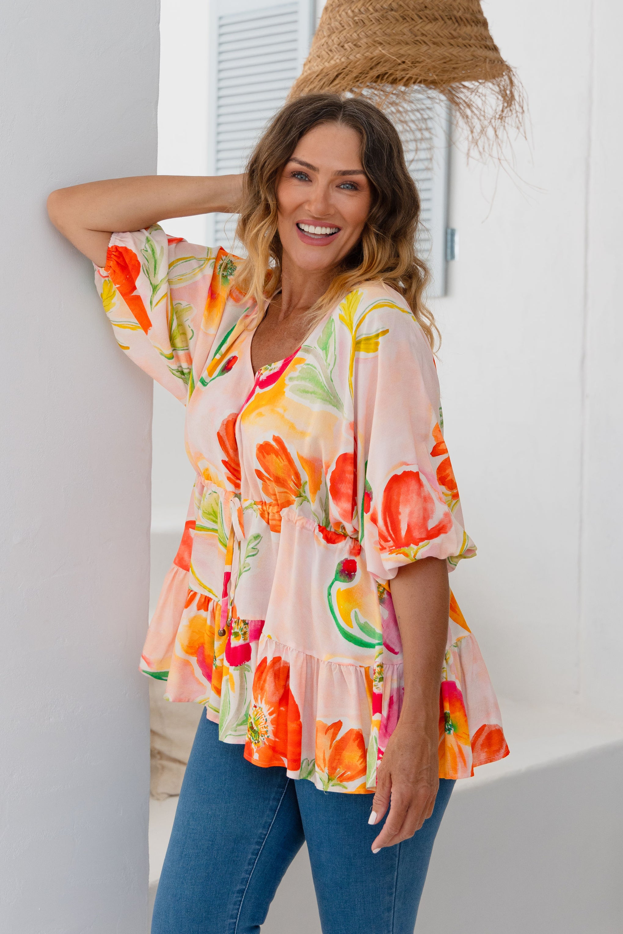 Brooklyn Top in Poppies