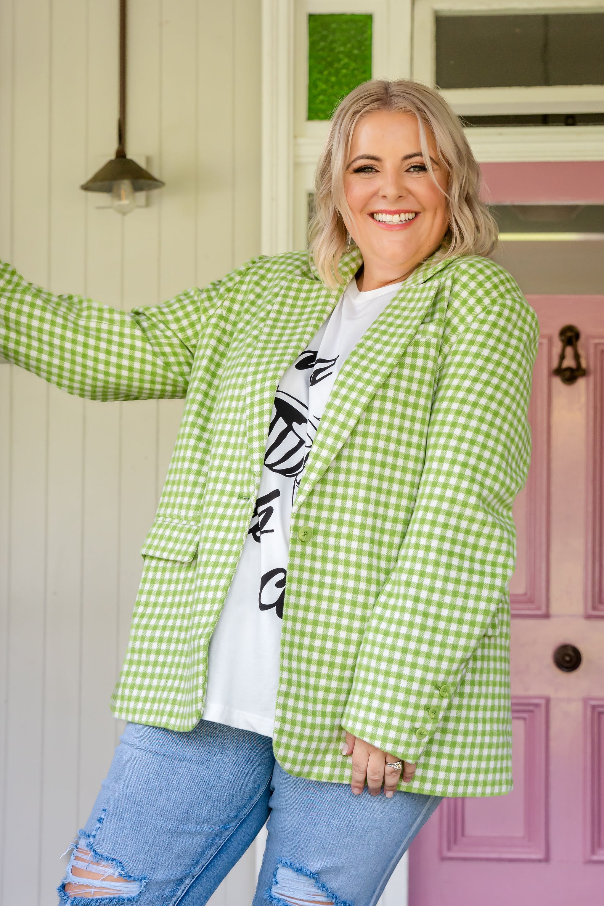 Dion Jacket in Apple Check