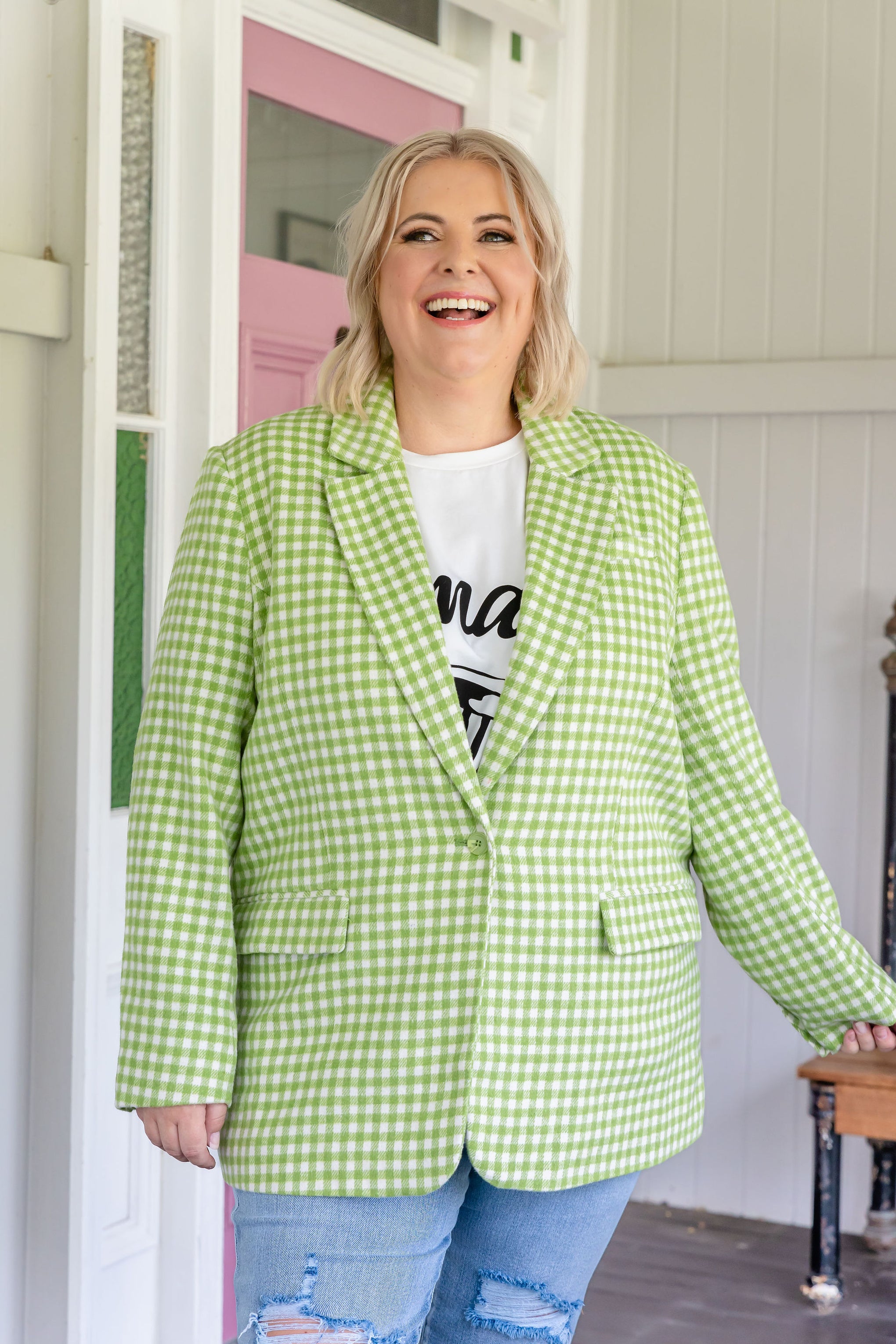 Dion Jacket in Apple Check