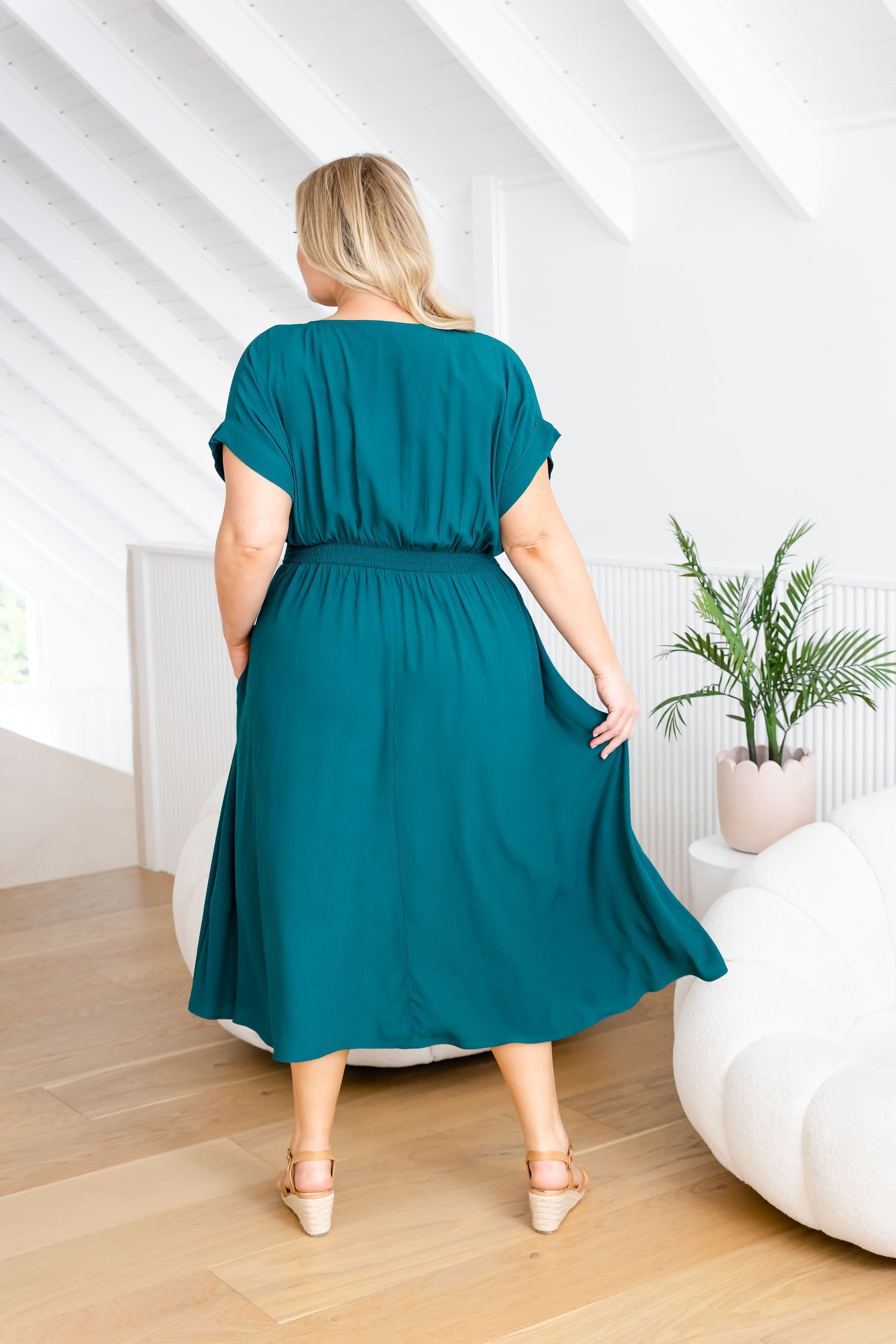 Millie Dress in Forest Green