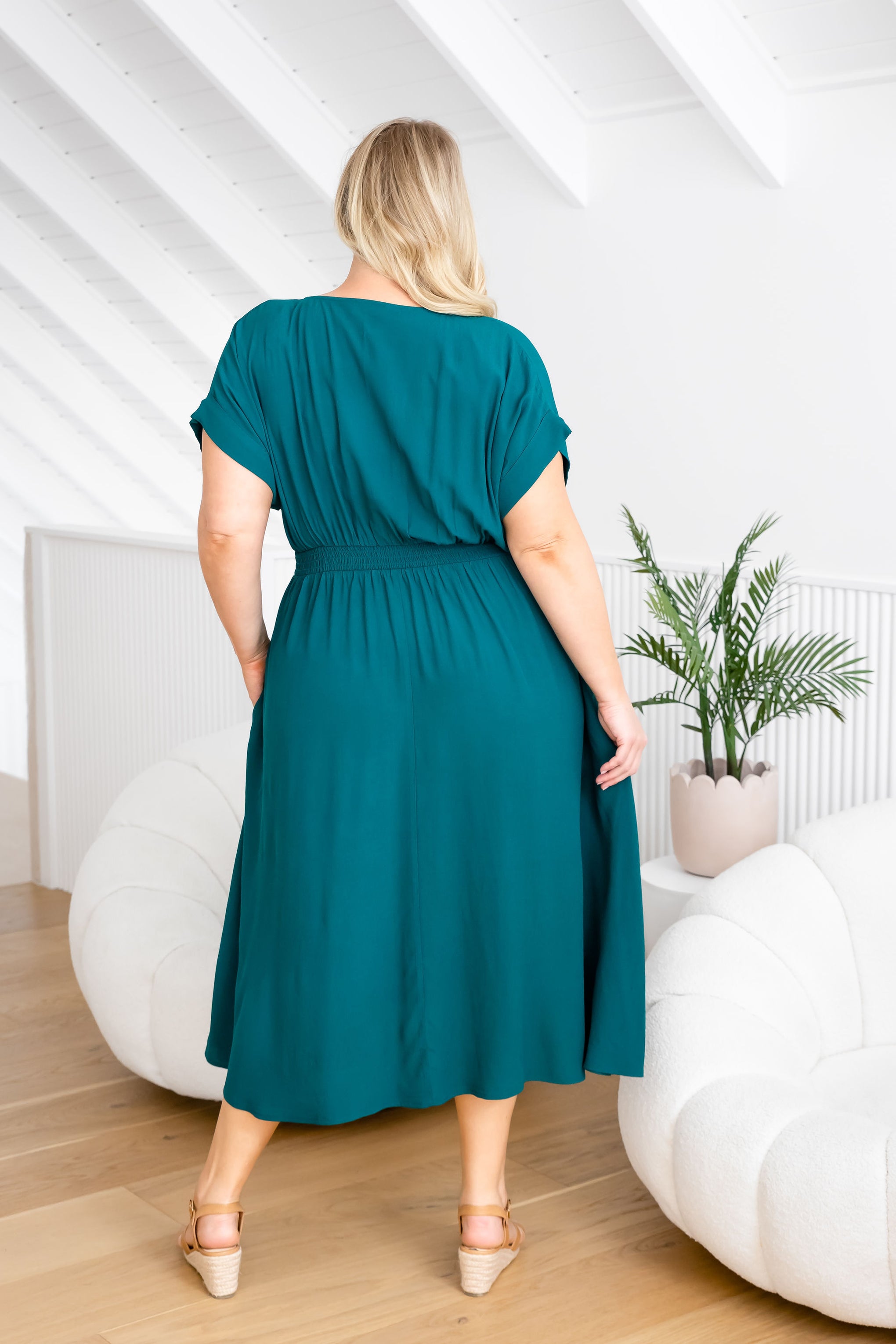 Millie Dress in Forest Green