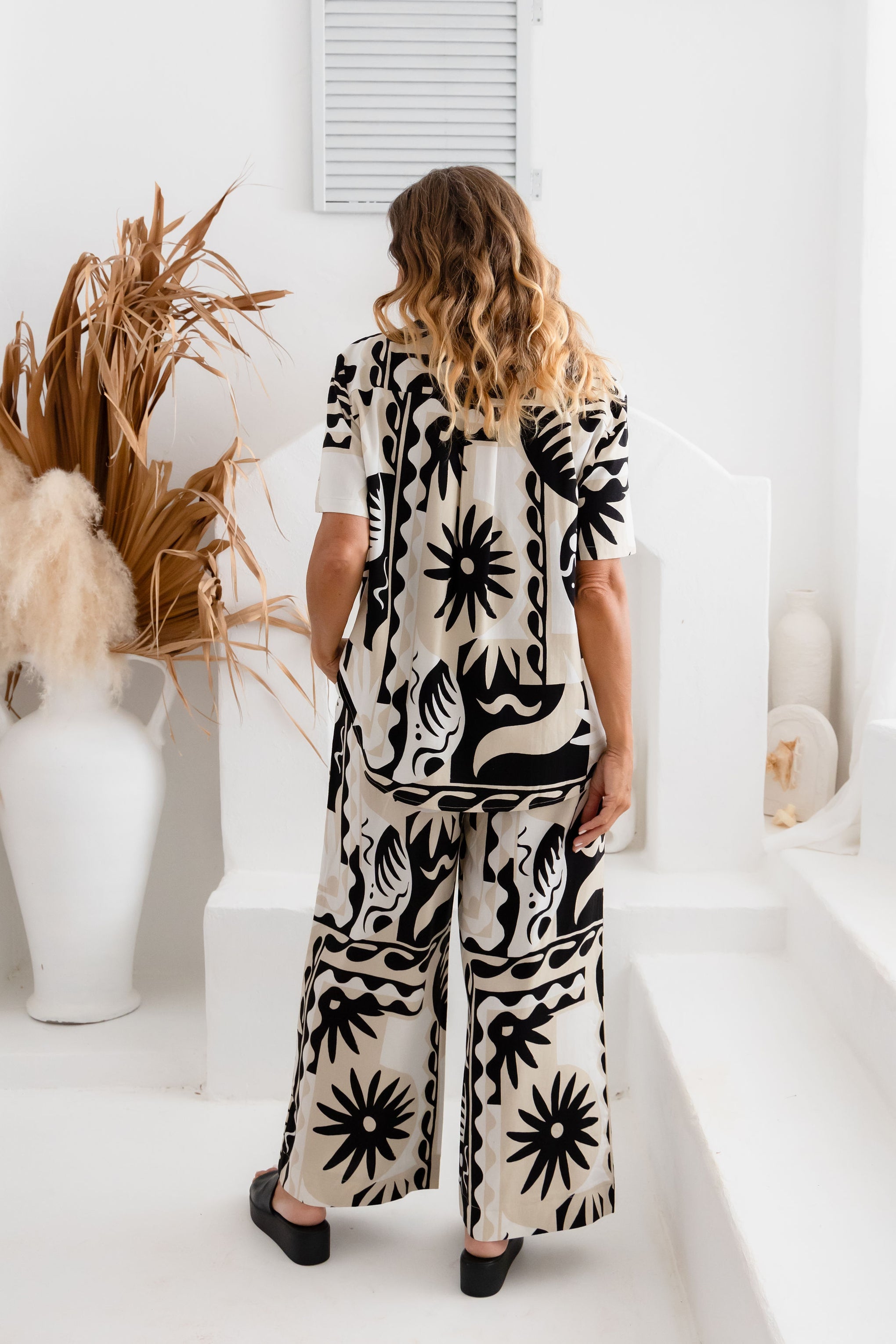 Gina Linen Blend Pant in Neptune