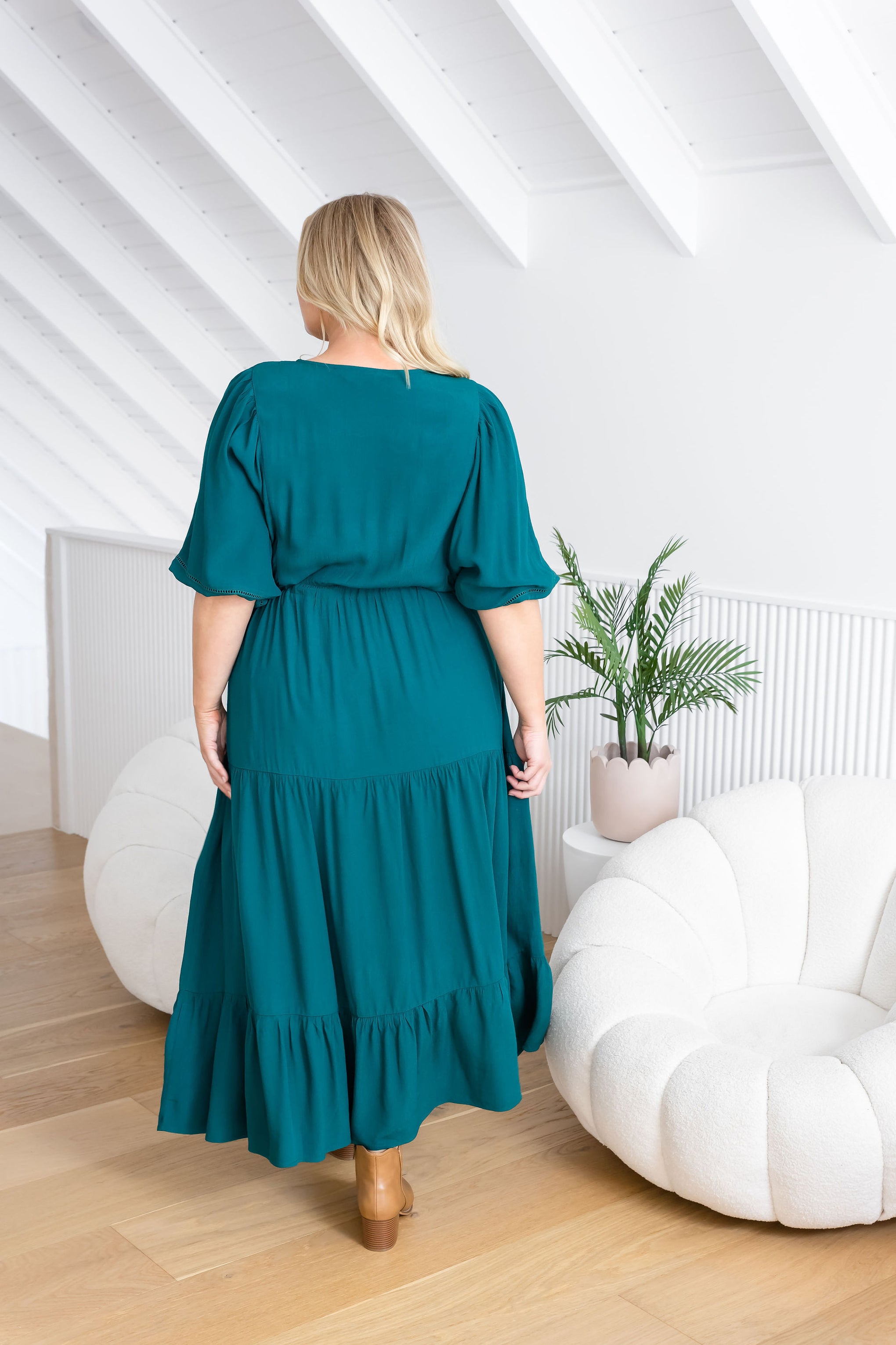 Addison Dress in Forest Green