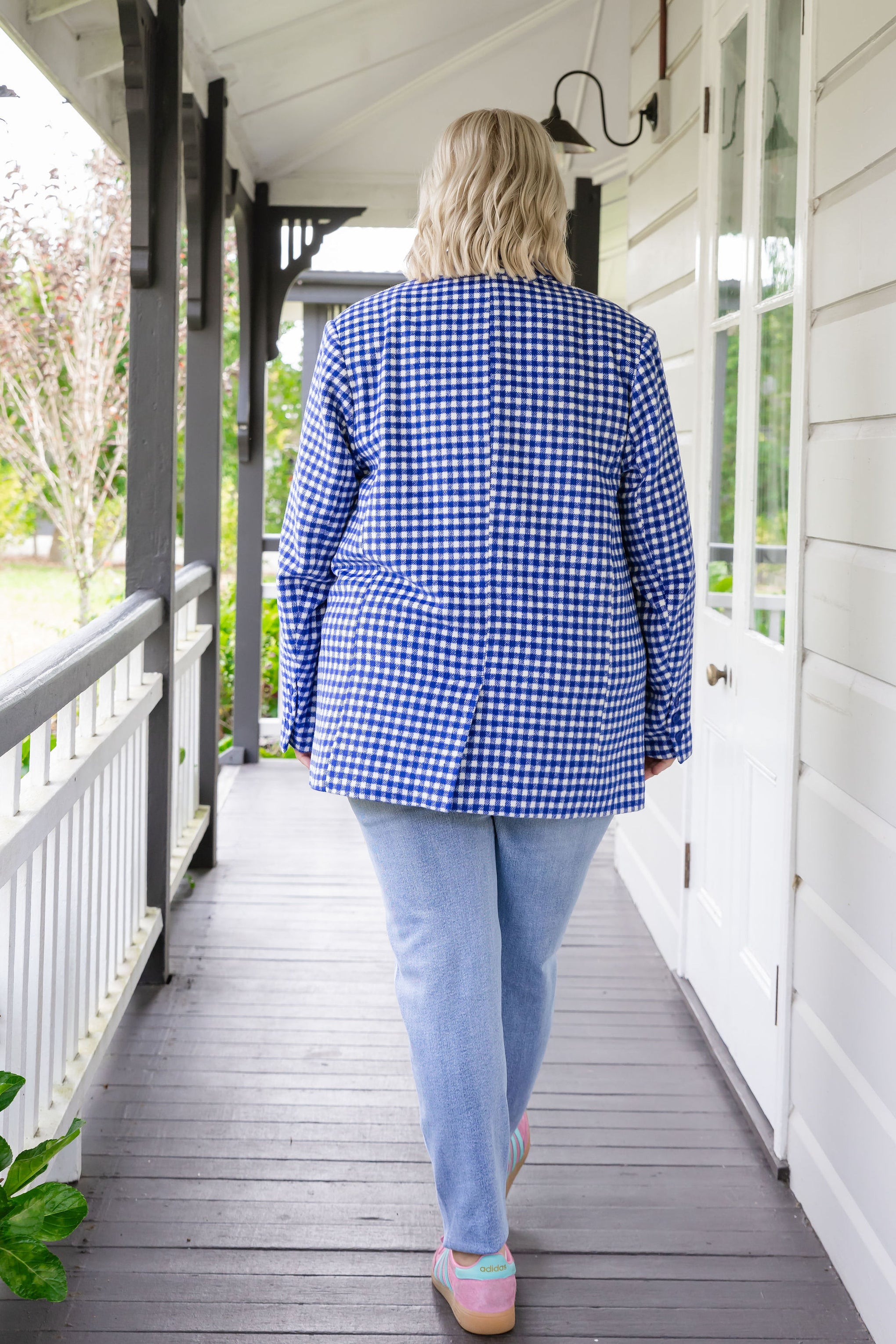 Dion Jacket in Cobalt Check