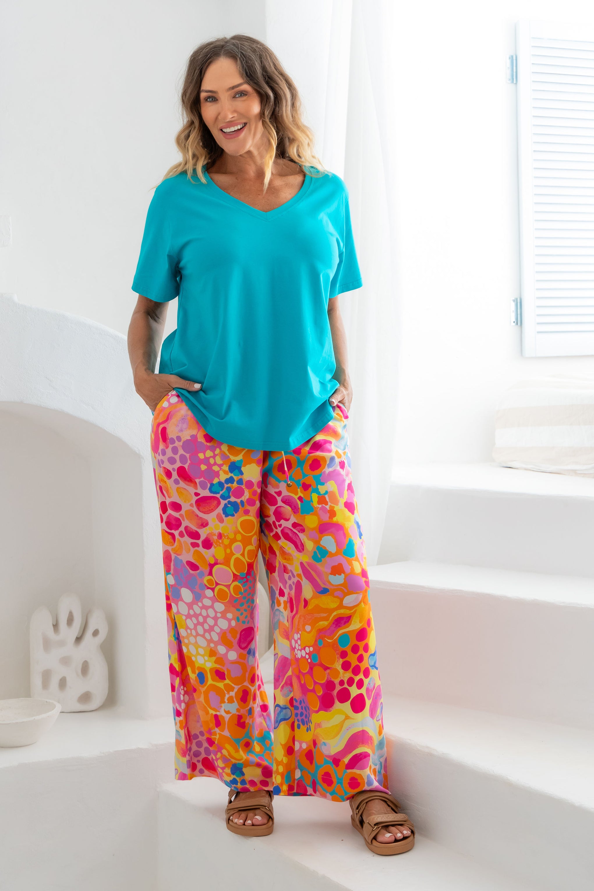 Gina Pants in Tequila Sunrise by Kasey Rainbow