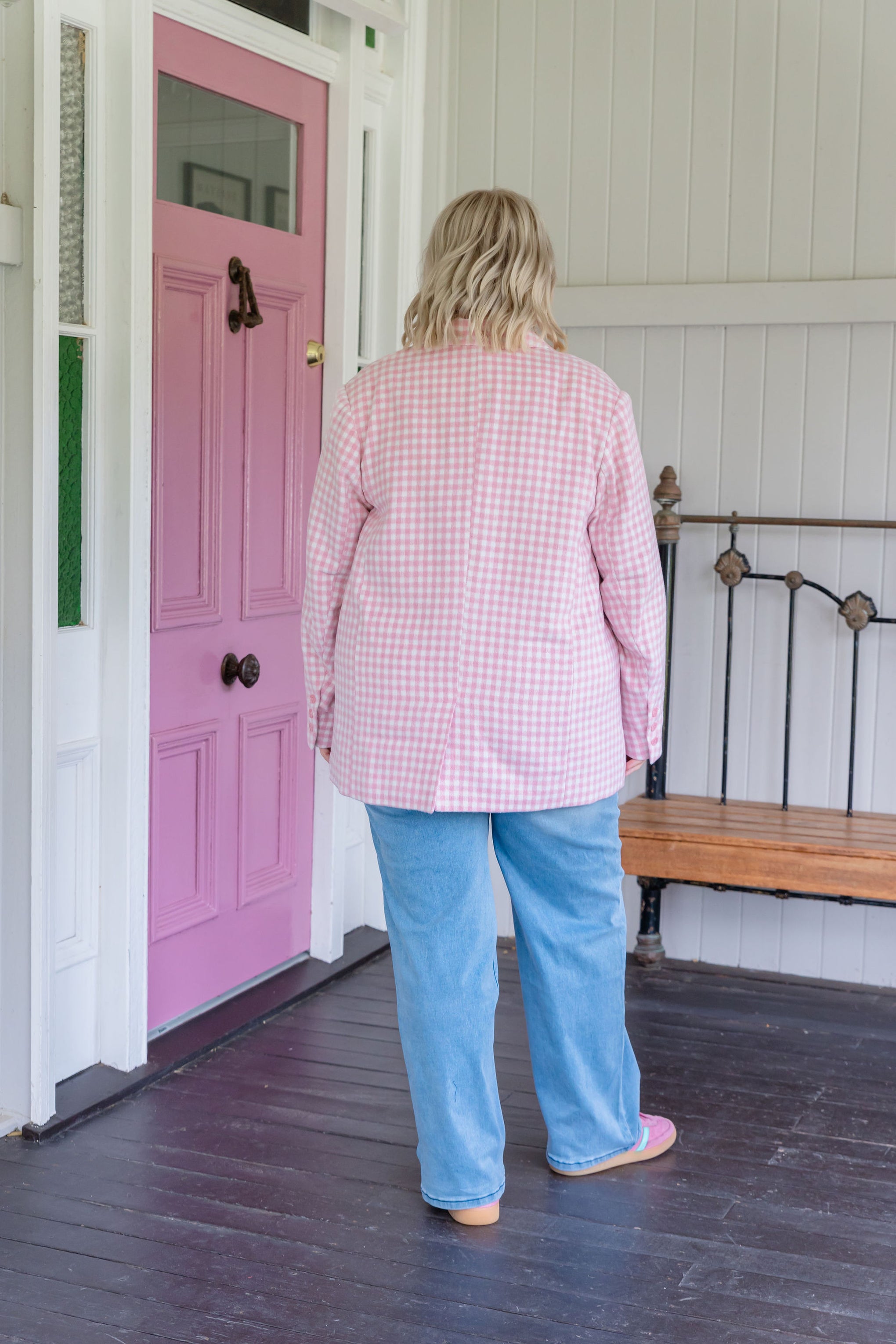 Dion Jacket in Pink Check
