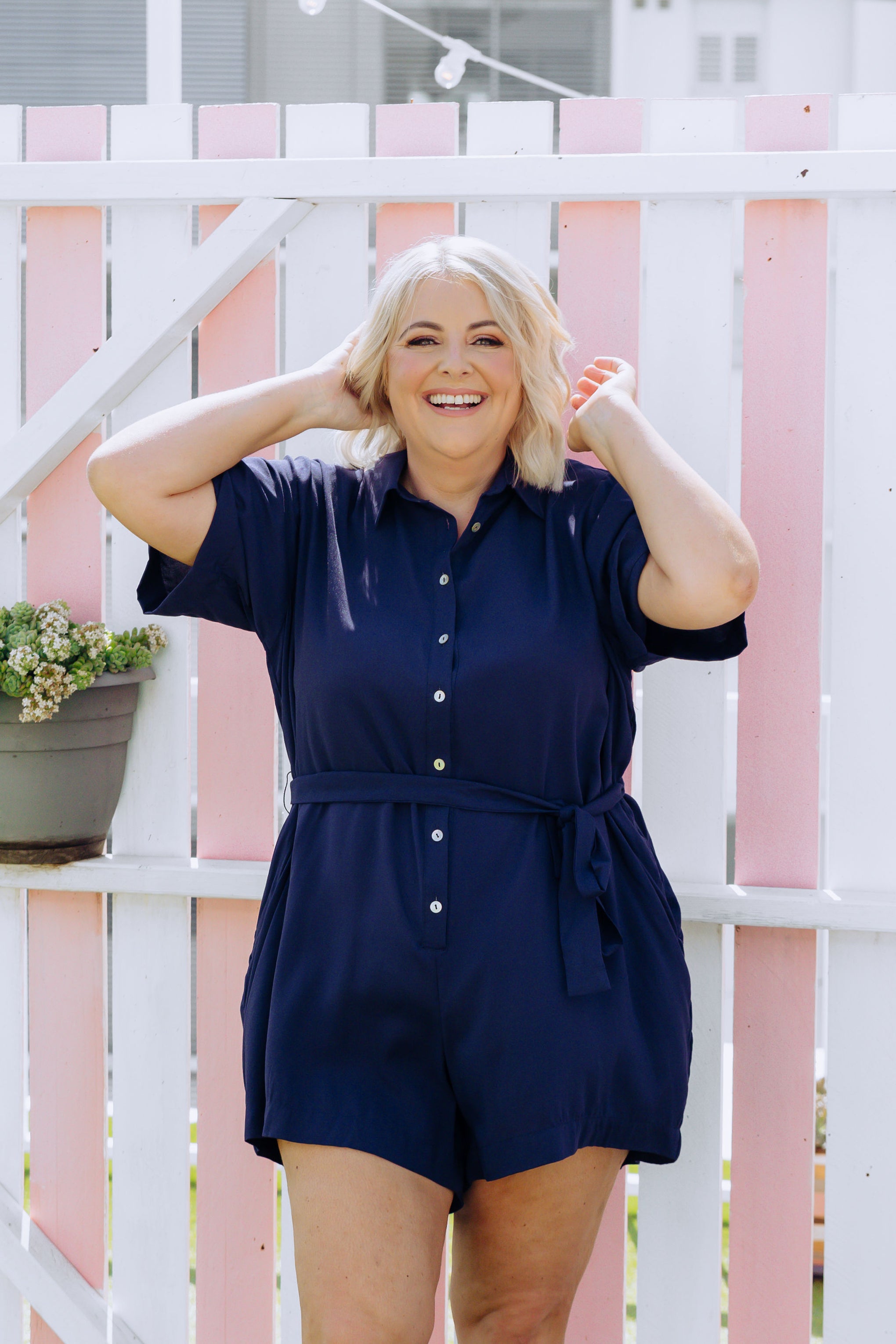 Giulia Playsuit in Navy