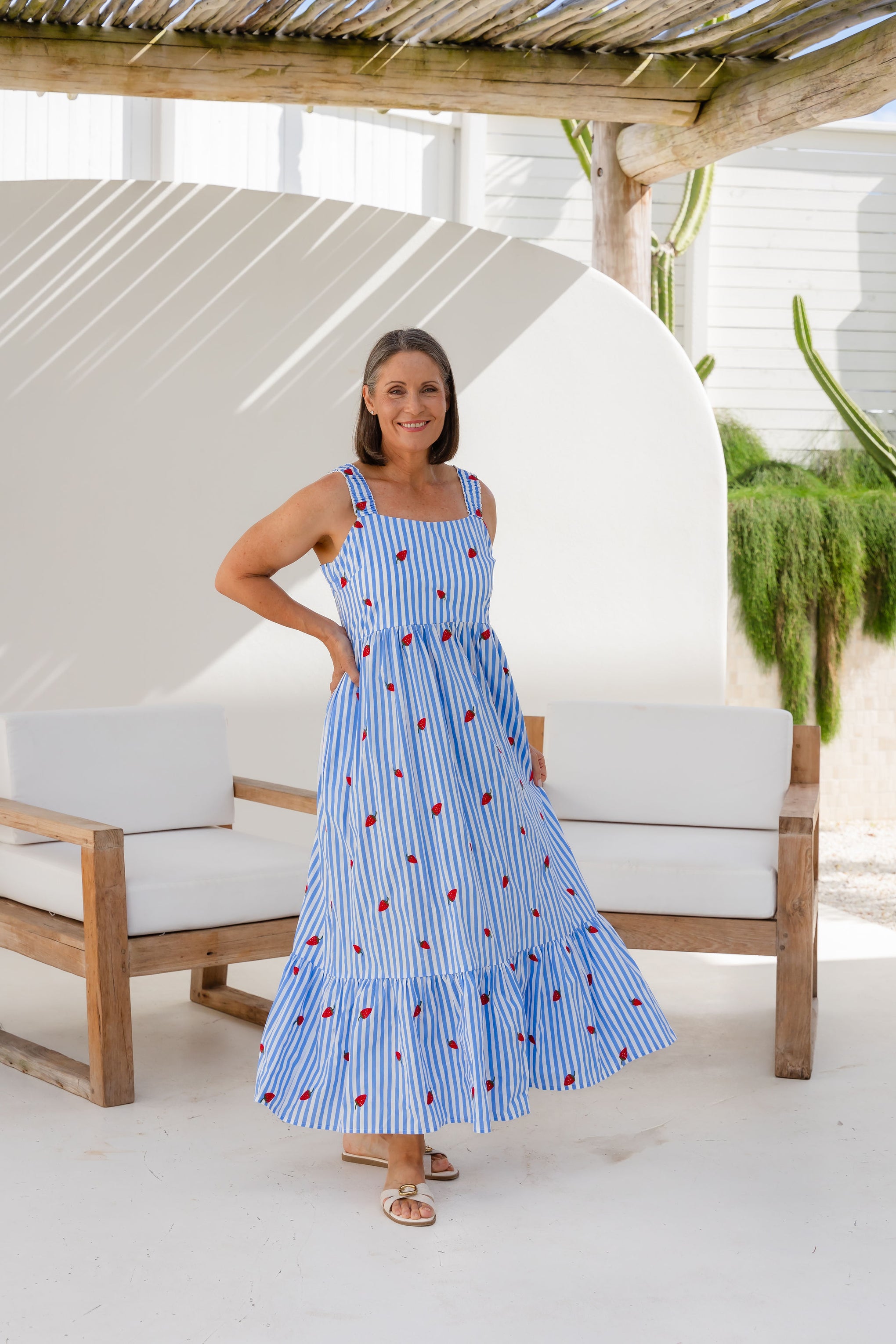 Eva Maxi Dress in Strawberry Shortcake