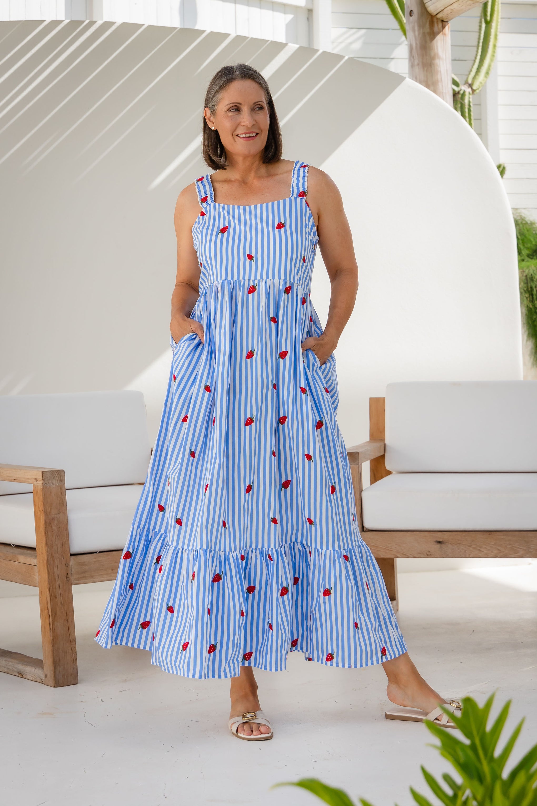Eva Maxi Dress in Strawberry Shortcake