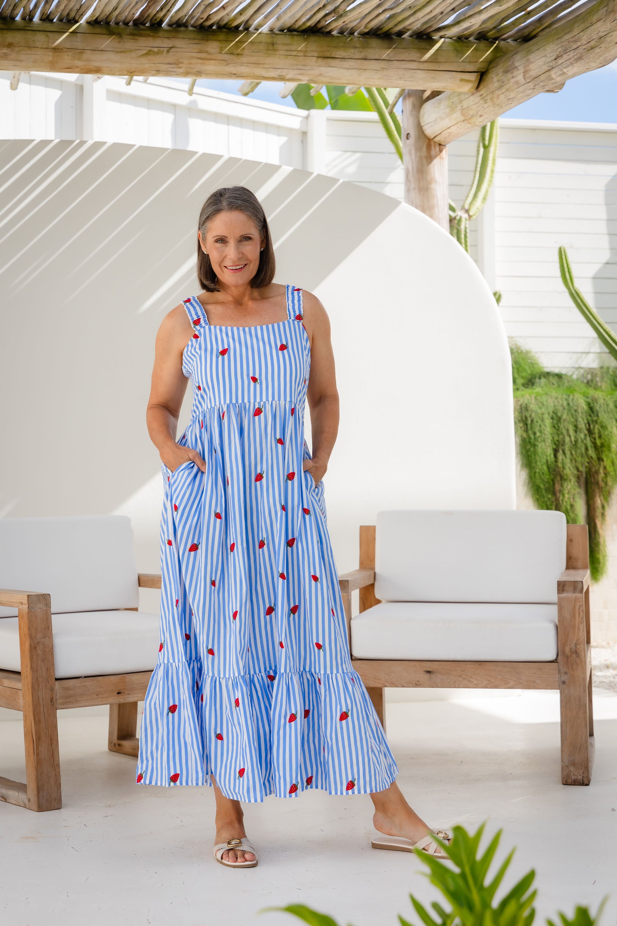 Eva Maxi Dress in Strawberry Shortcake
