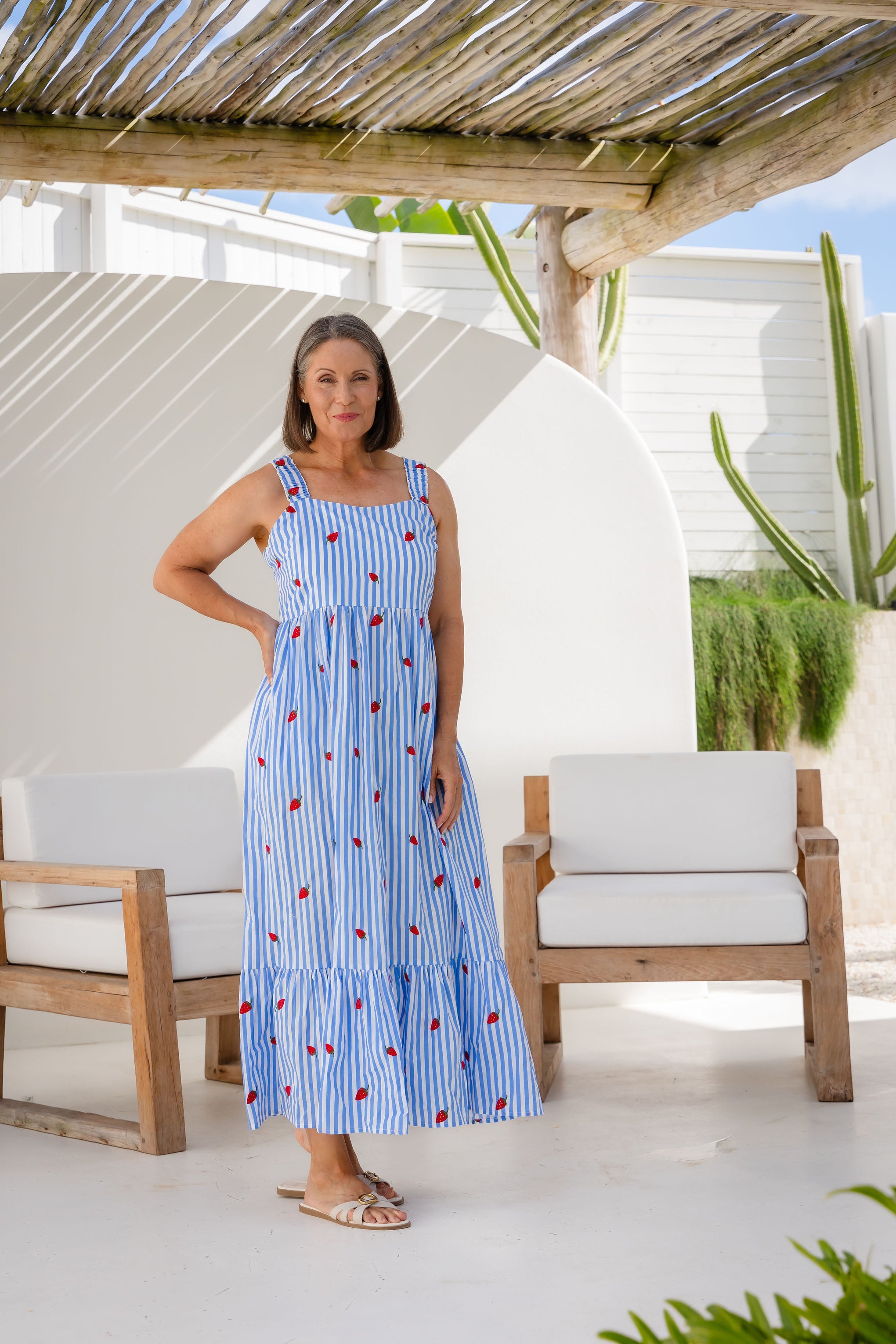 Eva Maxi Dress in Strawberry Shortcake