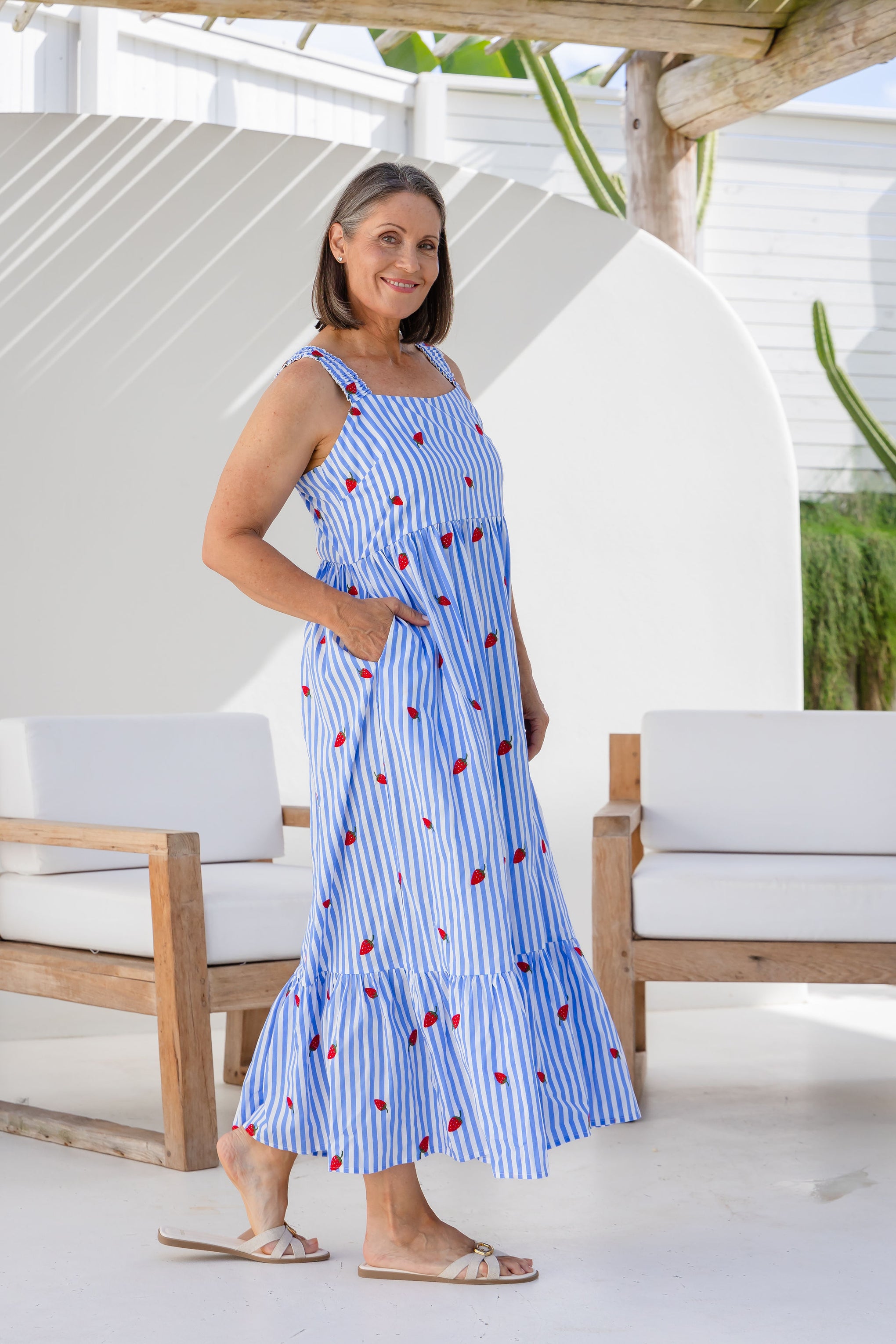Eva Maxi Dress in Strawberry Shortcake