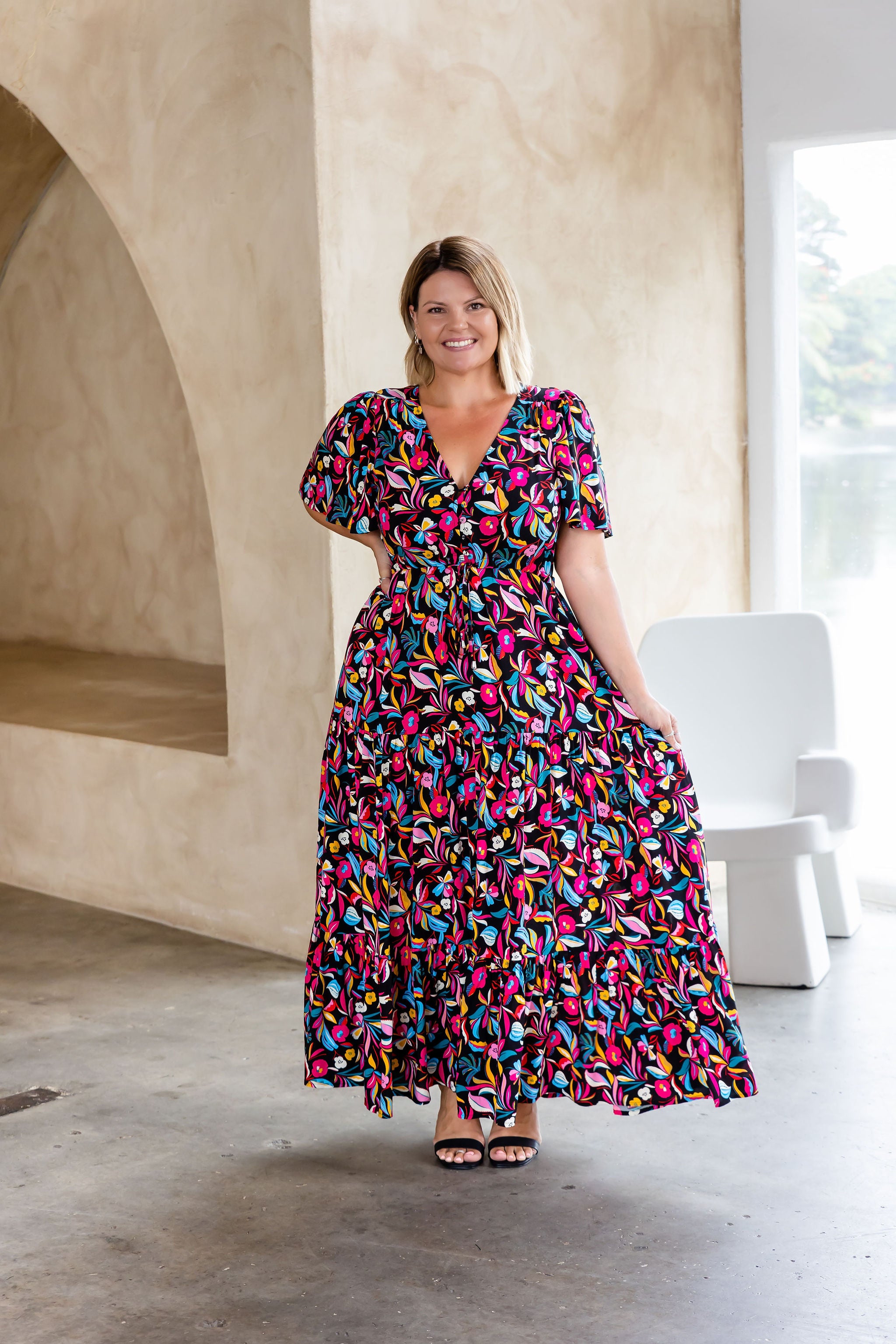 Bonnie Maxi Dress in Night Flora