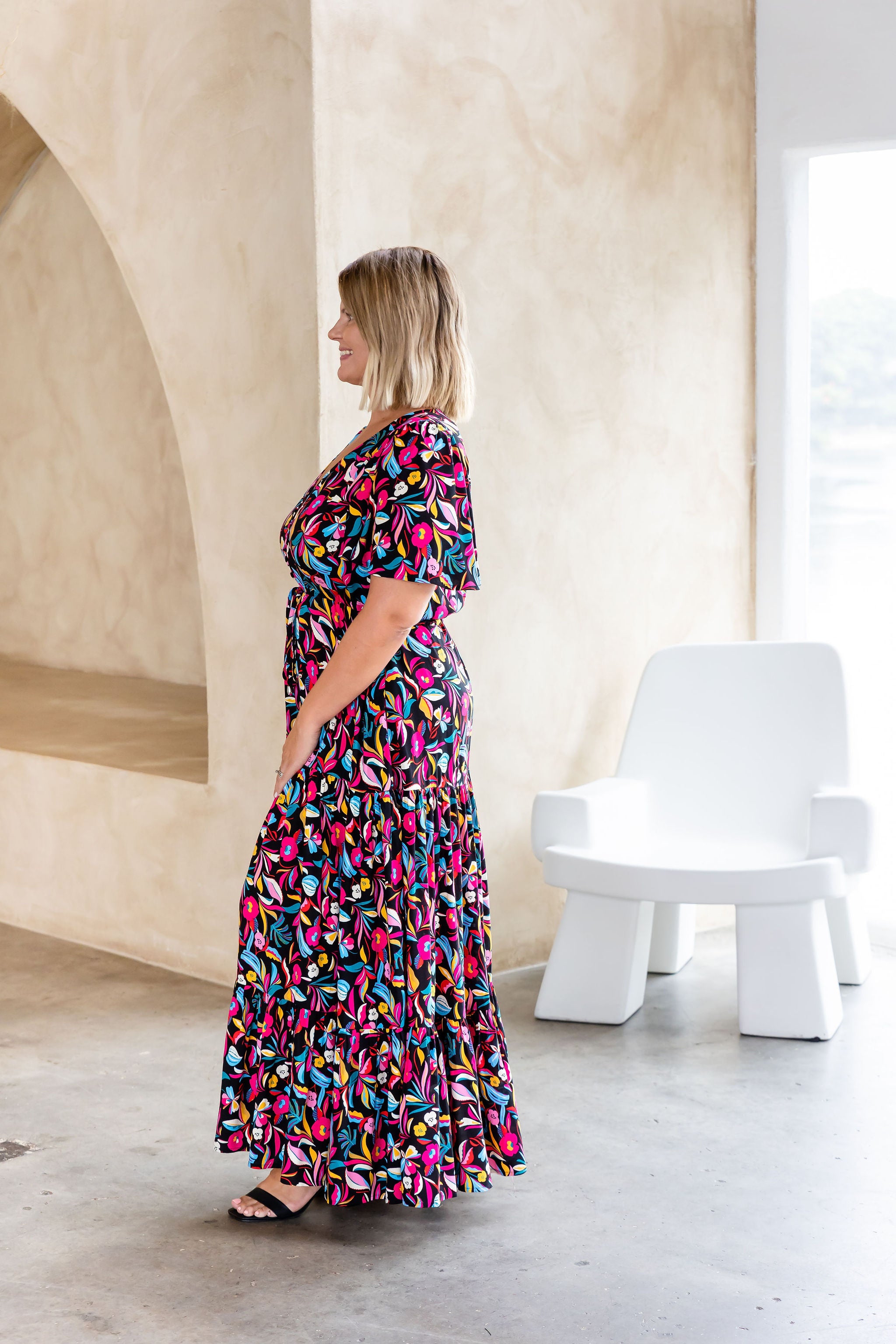 Bonnie Maxi Dress in Night Flora Proud Poppy Clothing