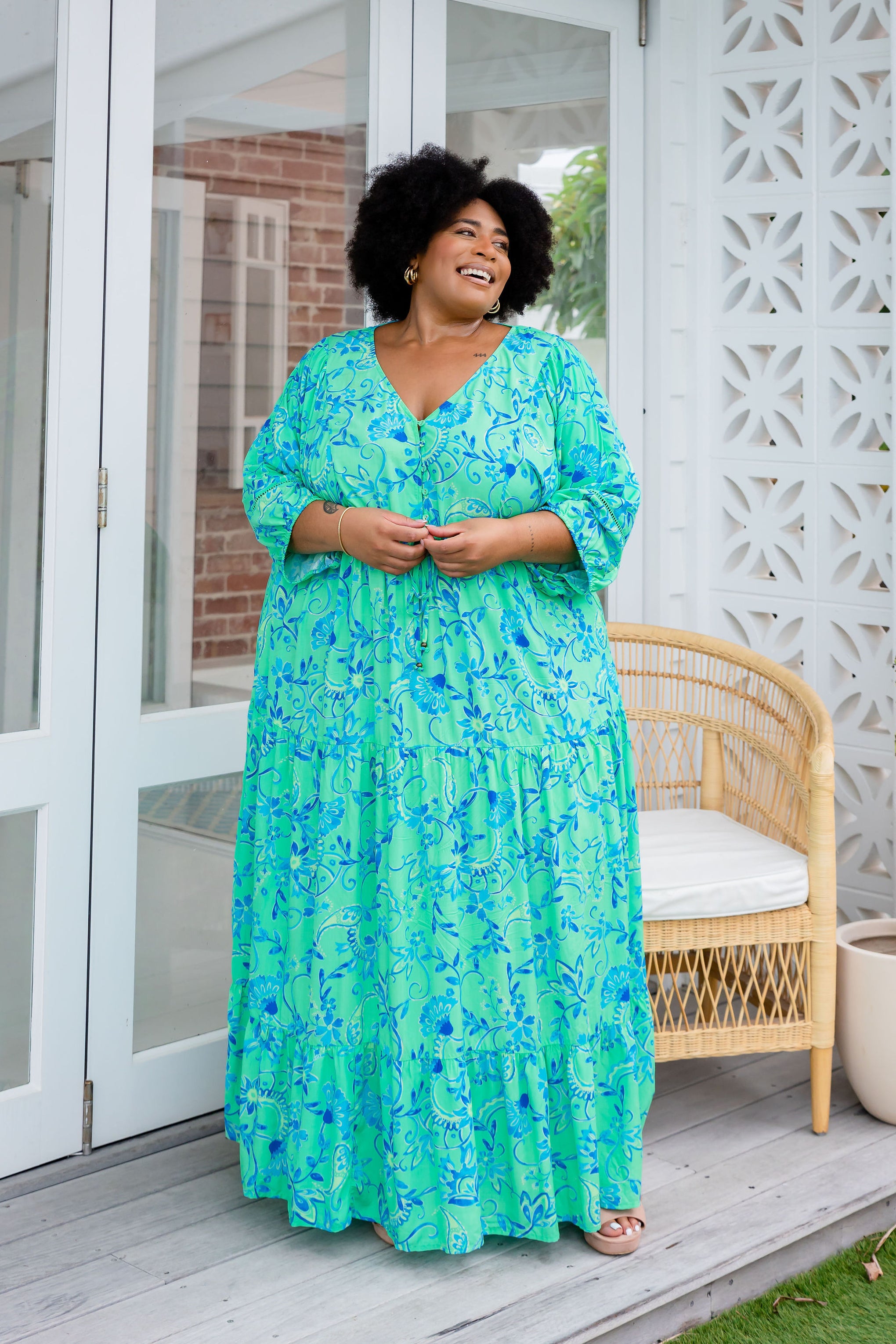 Addison Dress in Evergreen
