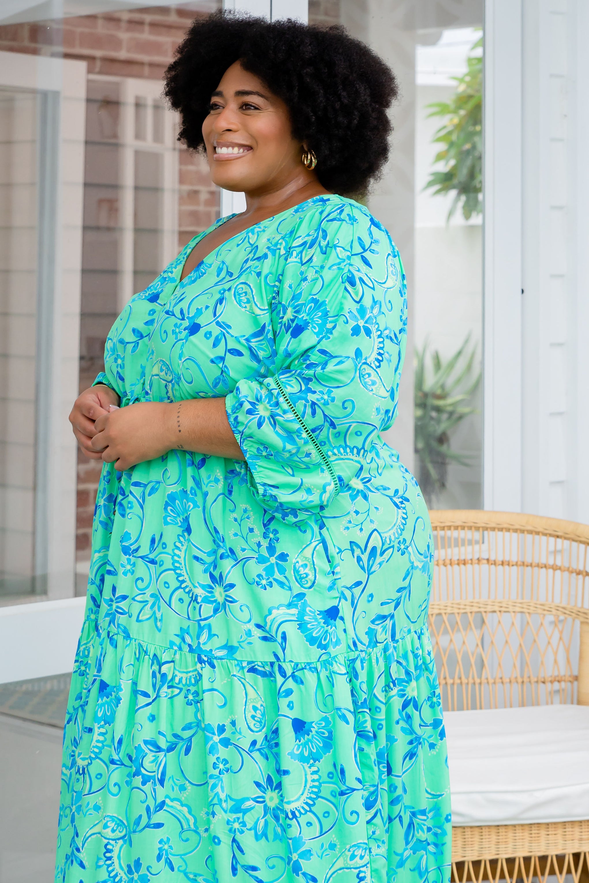 Addison Dress in Evergreen