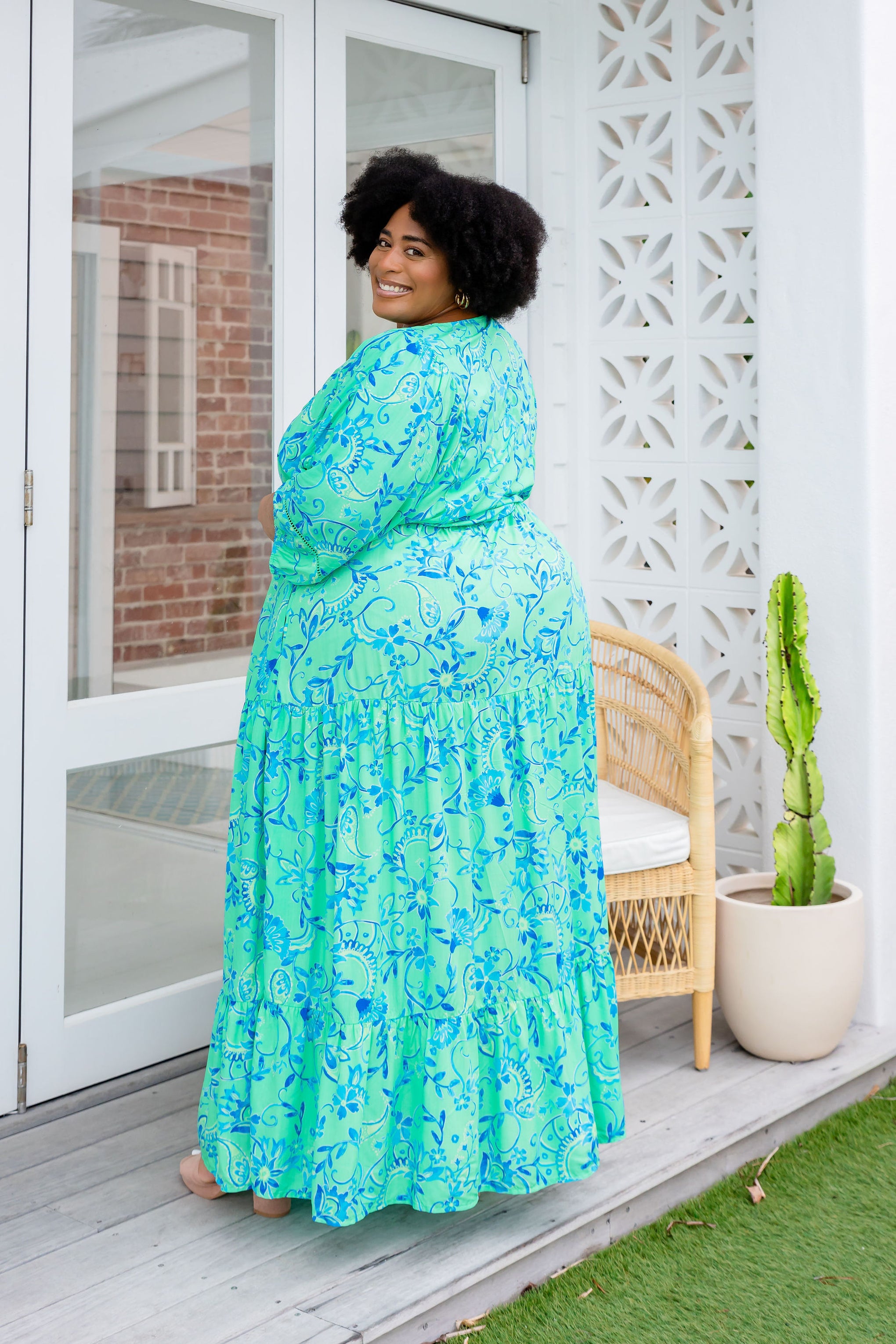 Addison Dress in Evergreen