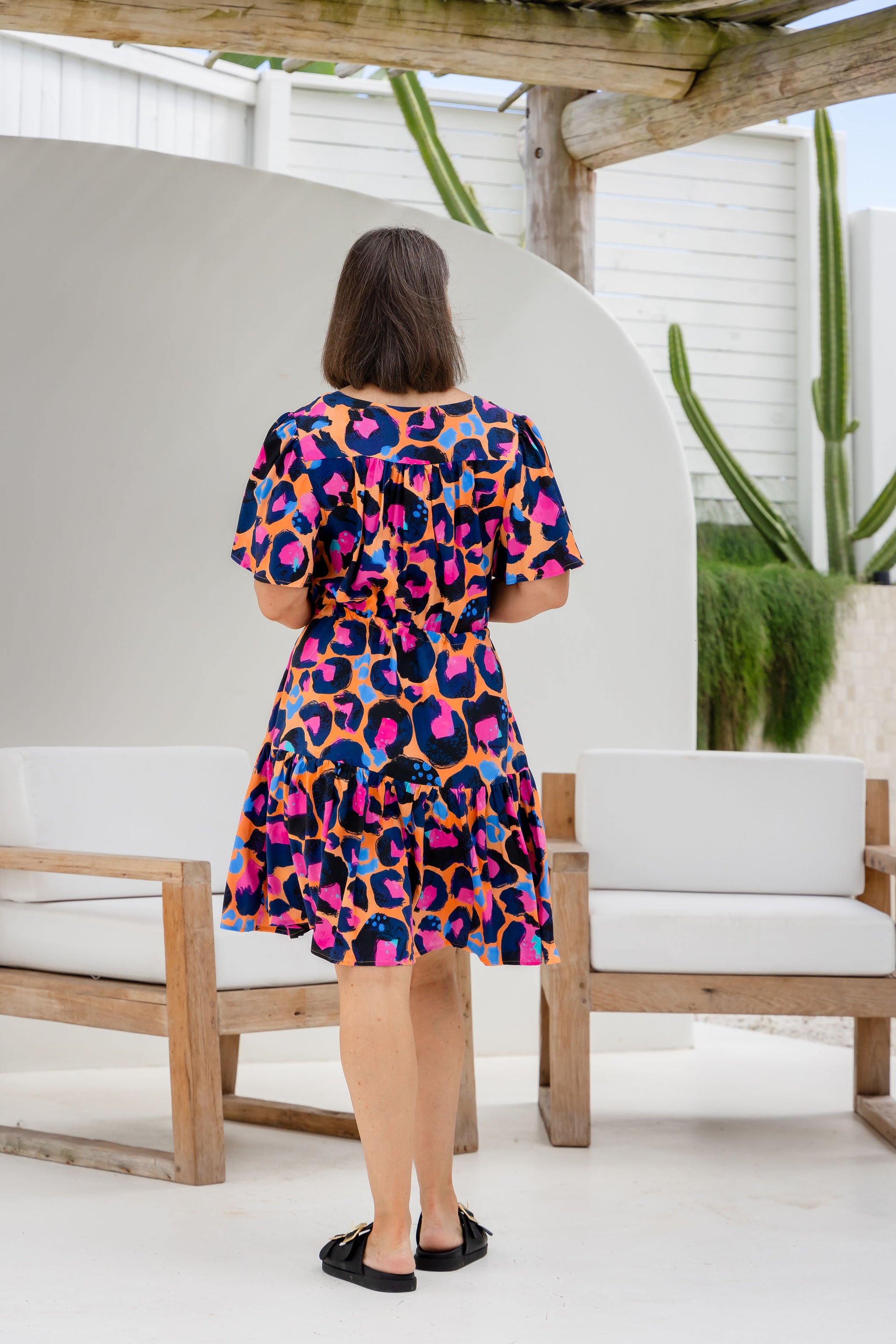 Esmae Dress in Sherbie - Peach Leopard by Kasey Rainbow