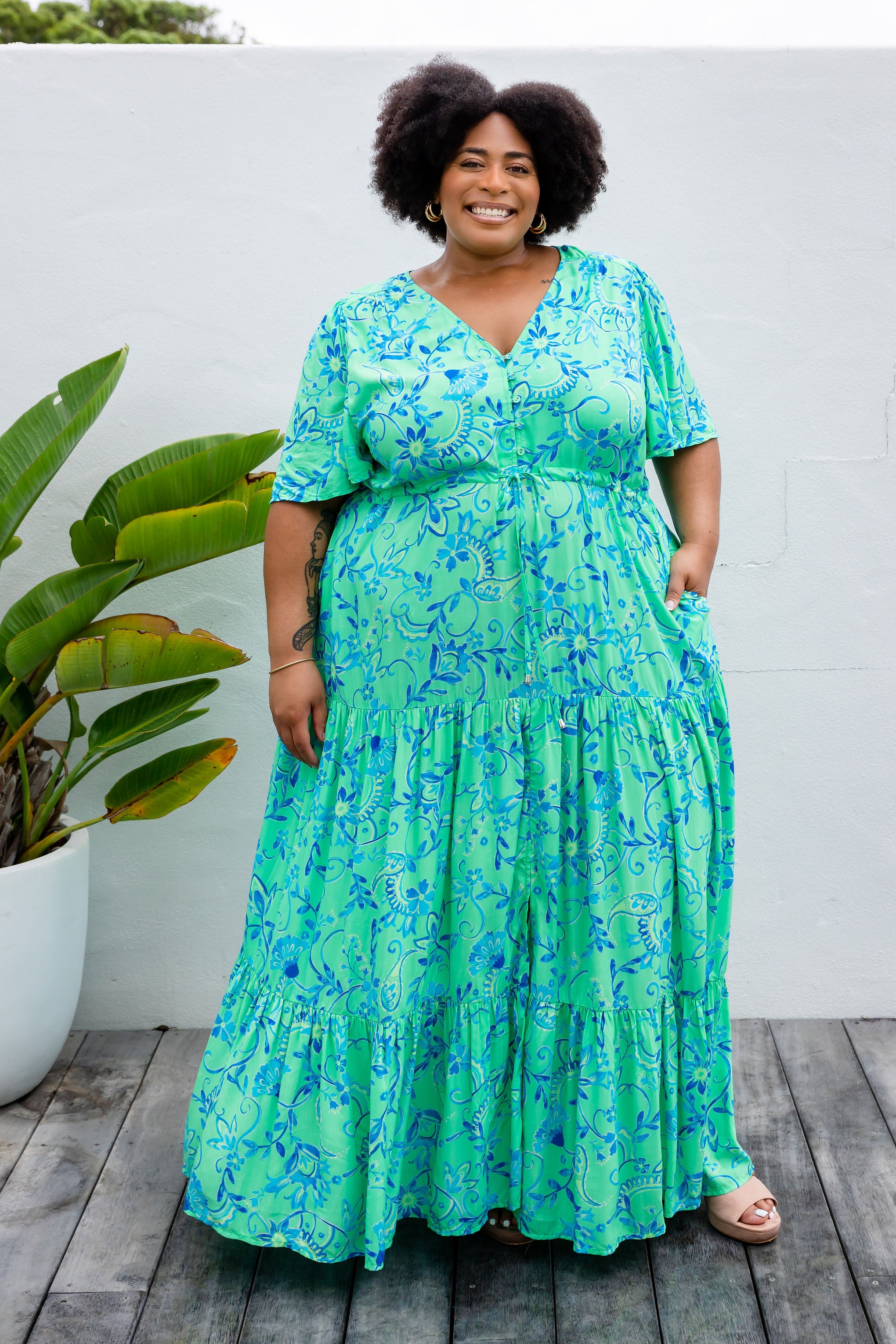 Bonnie Dress in Evergreen