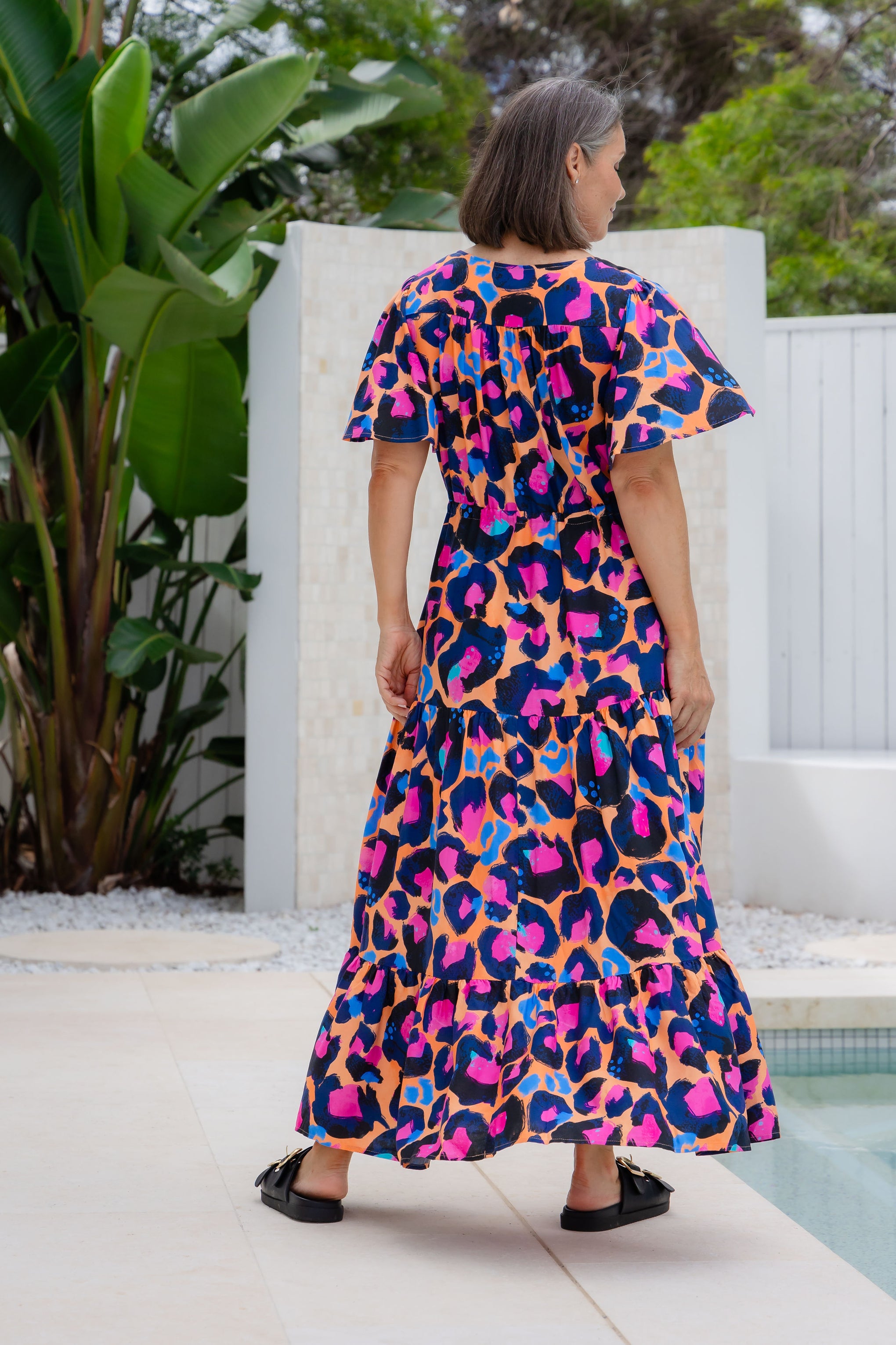 Bonnie Dress in Sherbie - Peach Leopard by Kasey Rainbow