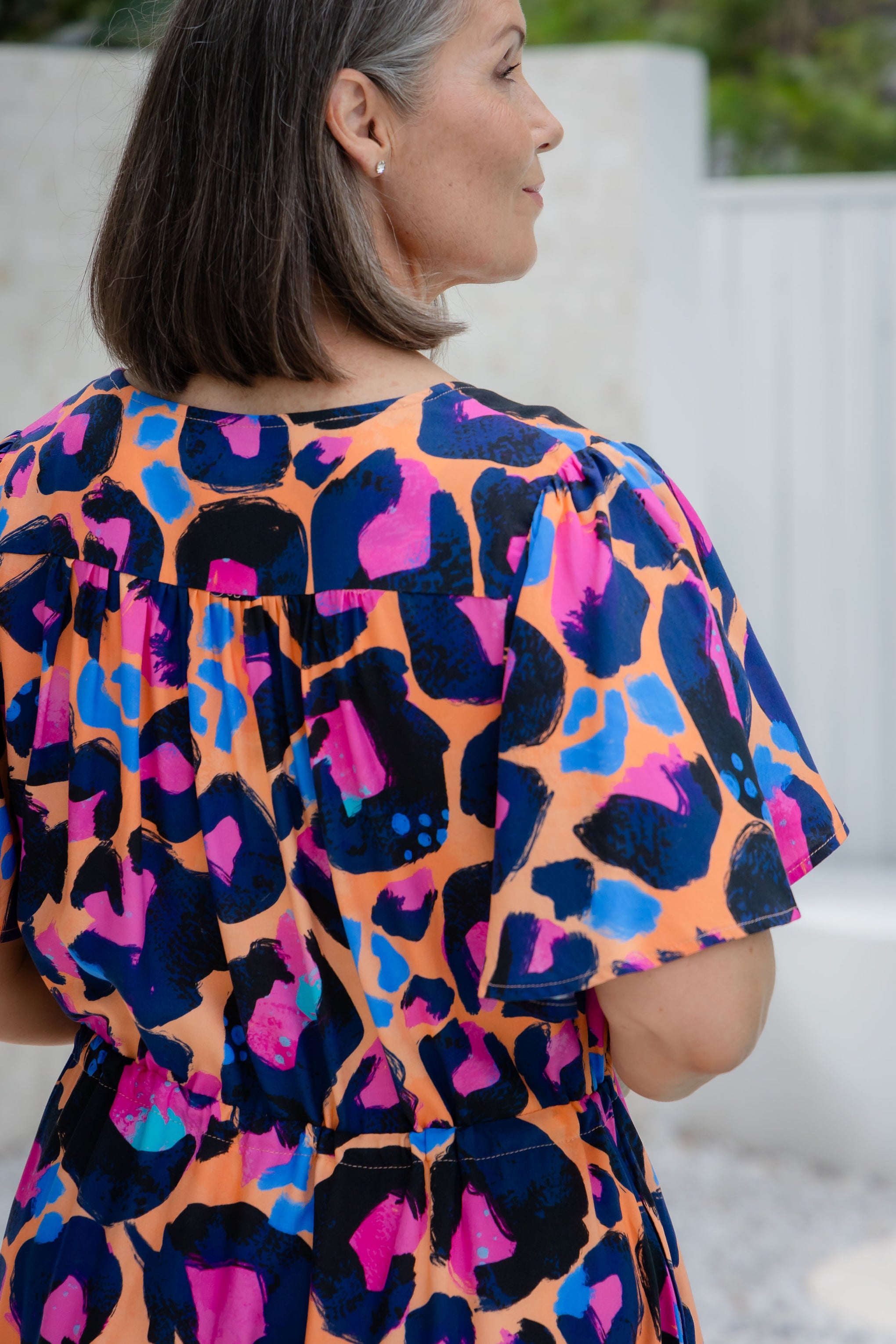 Bonnie Dress in Sherbie - Peach Leopard by Kasey Rainbow