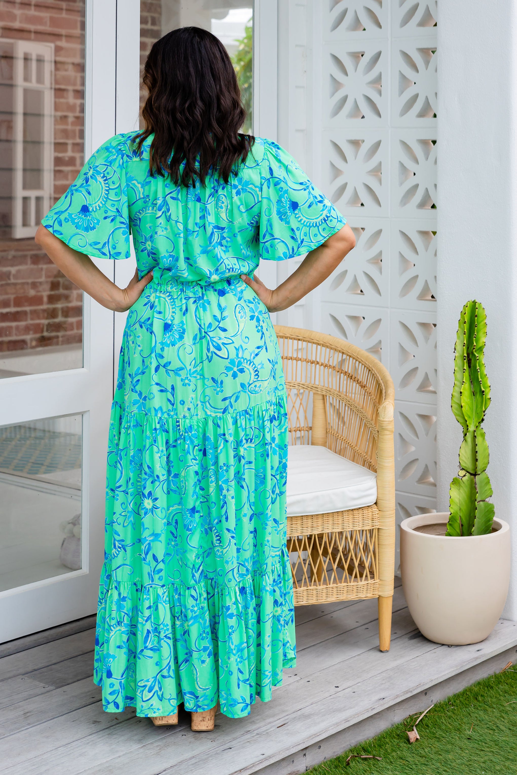 Bonnie Dress in Evergreen Print