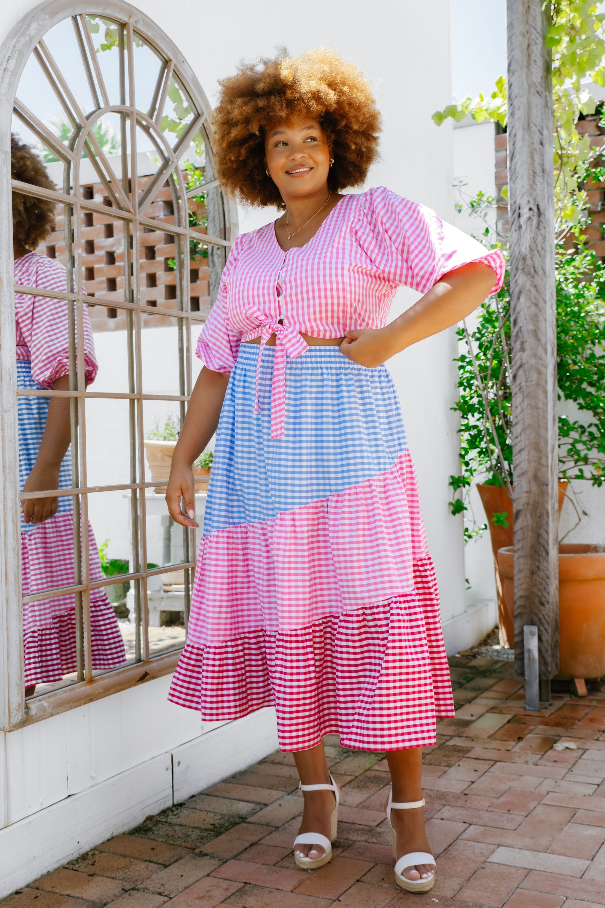 Betty Skirt Mix in Gingham Mix