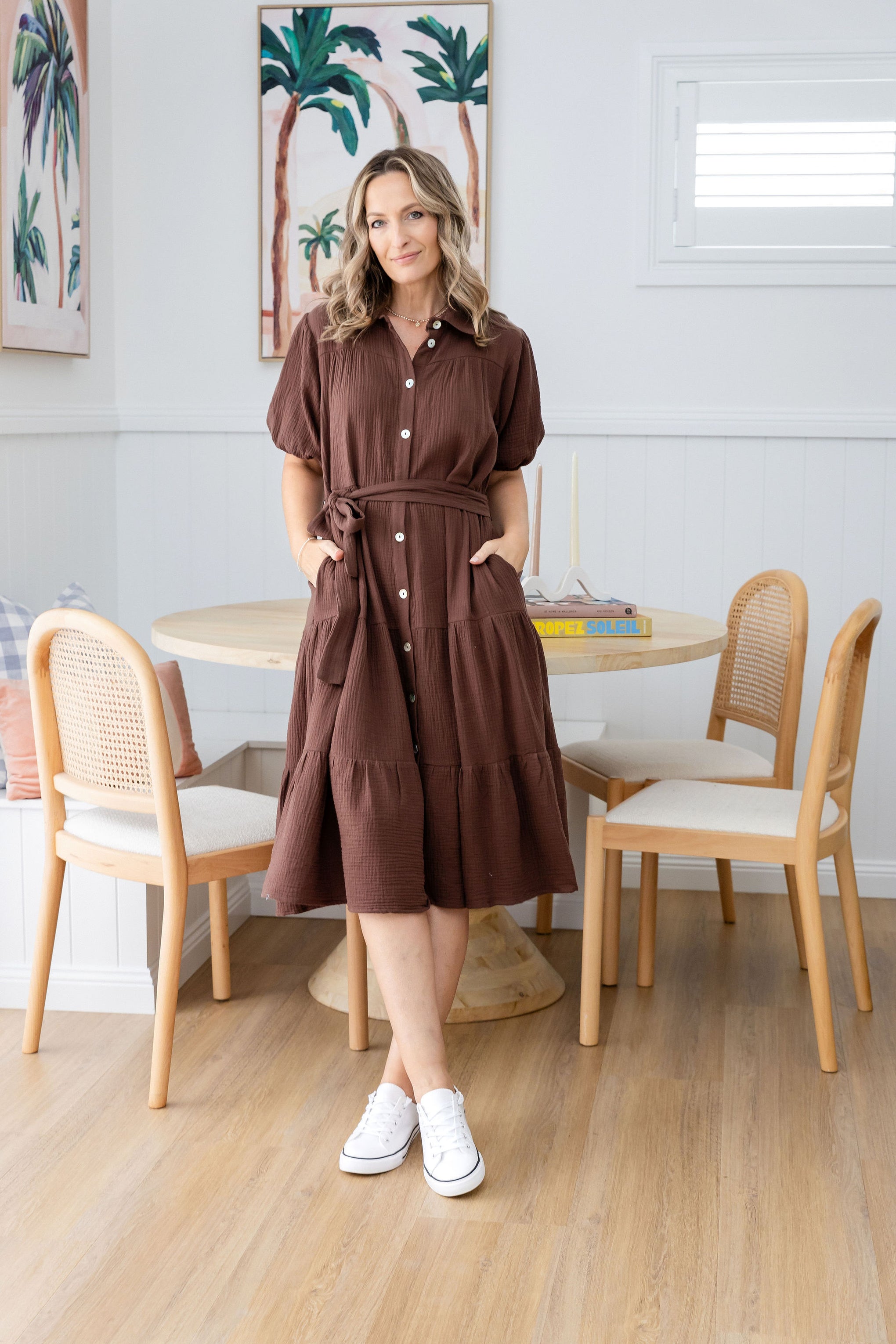Mali Midi Dress in Chocolate