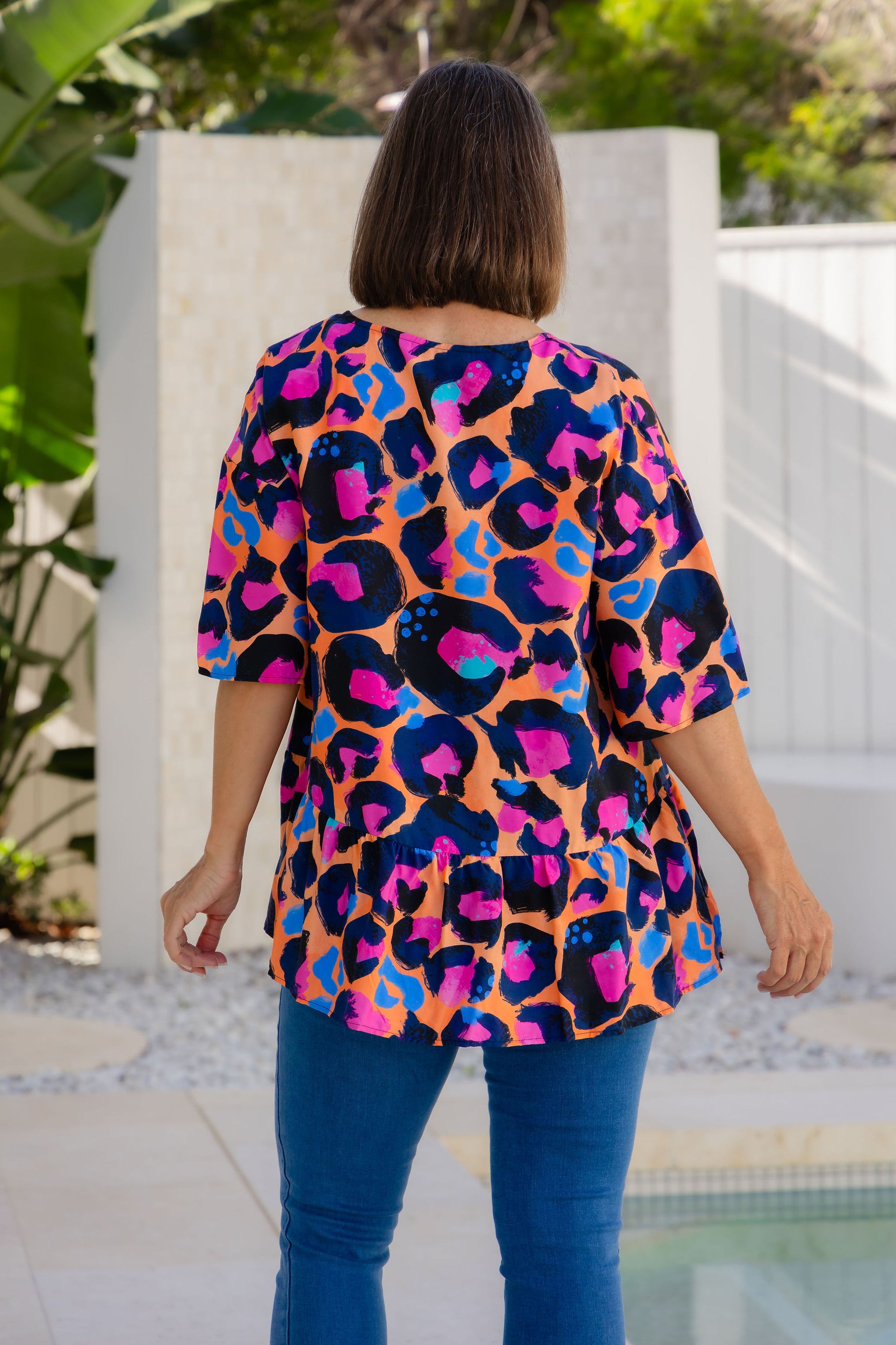 Peak Top in Sherbie - Peach Leopard by Kasey Rainbow
